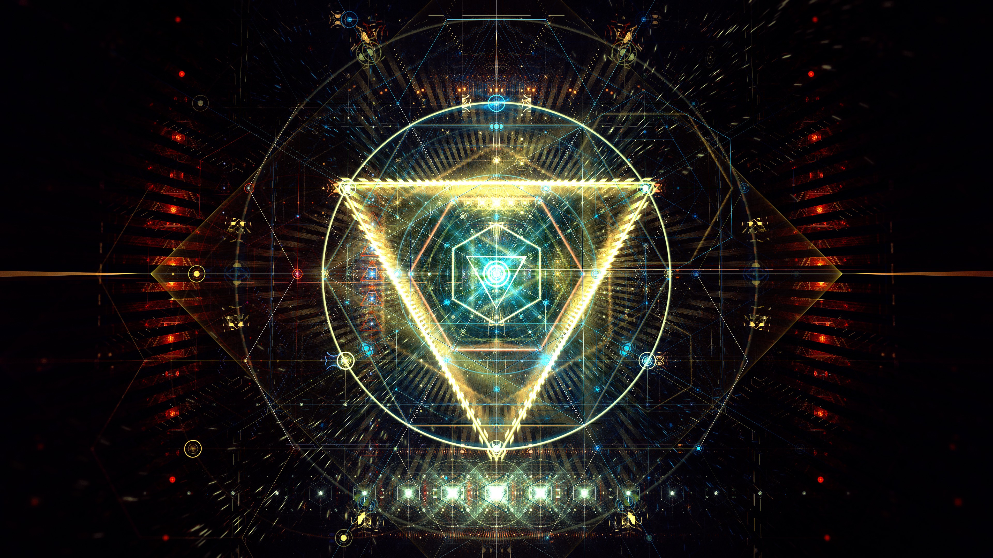 Abstract Digital Art Triangle 4k 1366x768