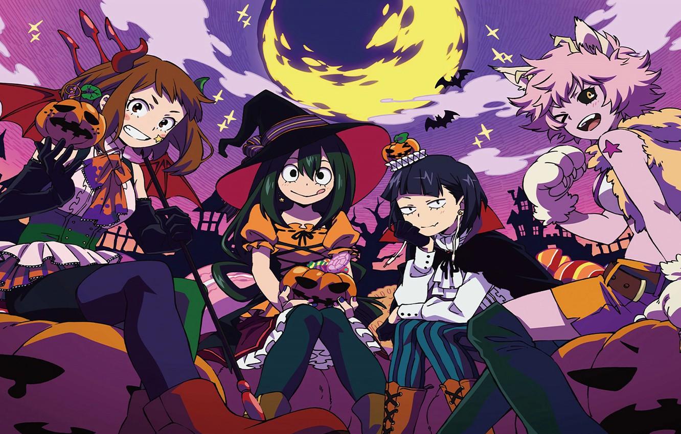 Wallpaper girls, costumes, Halloween, My Hero Academia, Boku No Hero Academy, My Hero Academy image for desktop, section сёнэн