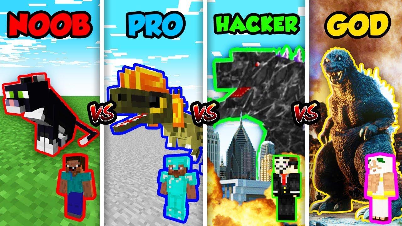 Minecraft NOOB vs. PRO vs. HACKER vs. GOD: GODZILLA MUTANT in Minecraft! (Animation)