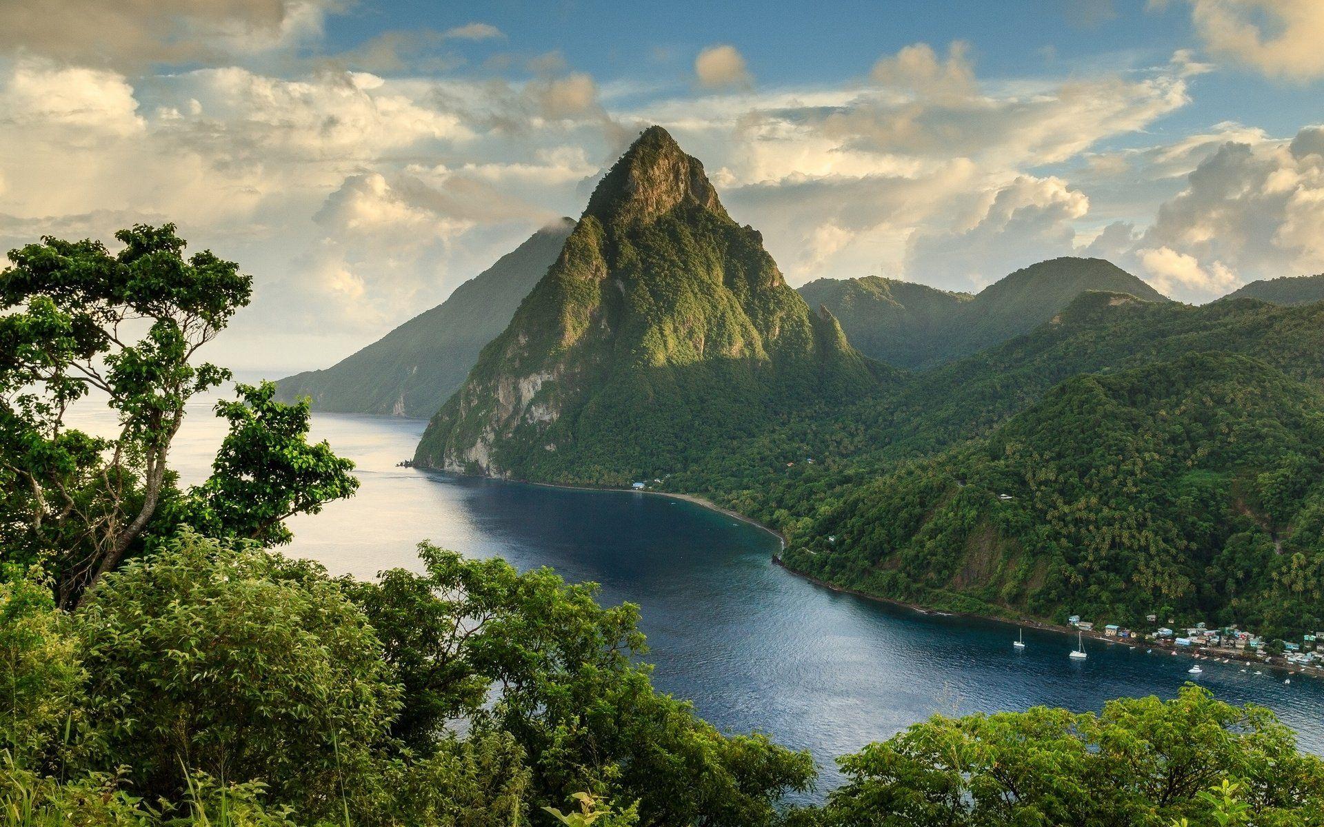 Pitons St Lucia Wallpapers Wallpaper Cave