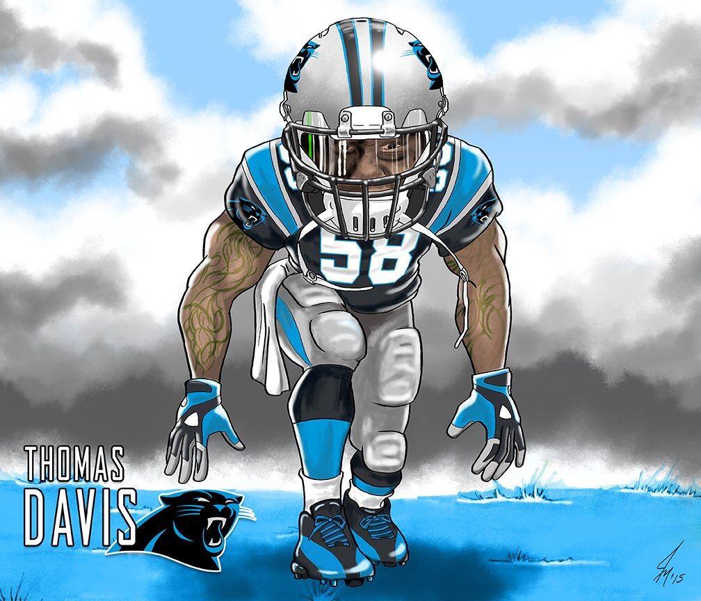 Thomas Davis Panthers Cartoon Caricature