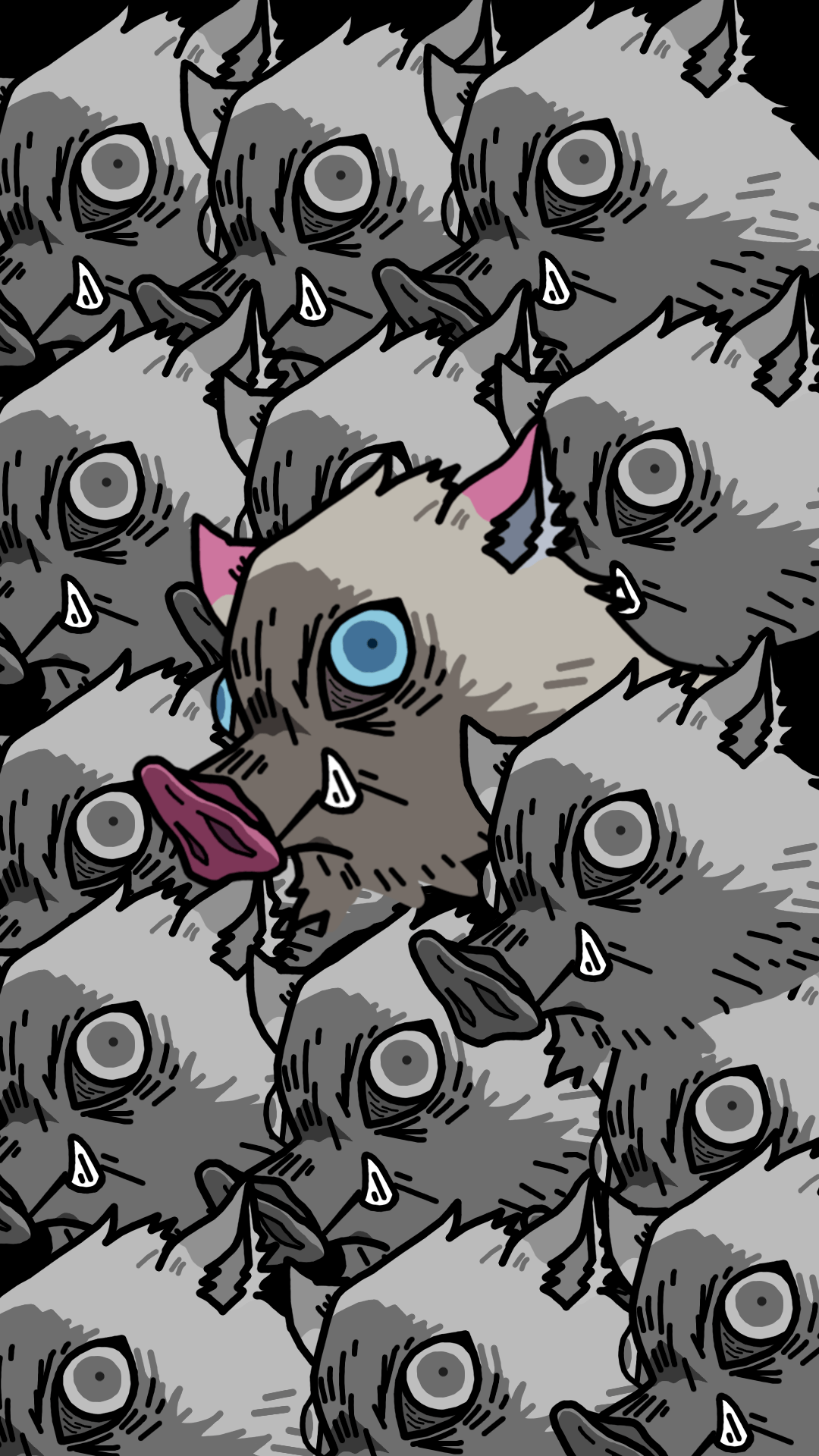 Made another phone wallpaper. This time of boar boi Inosuke