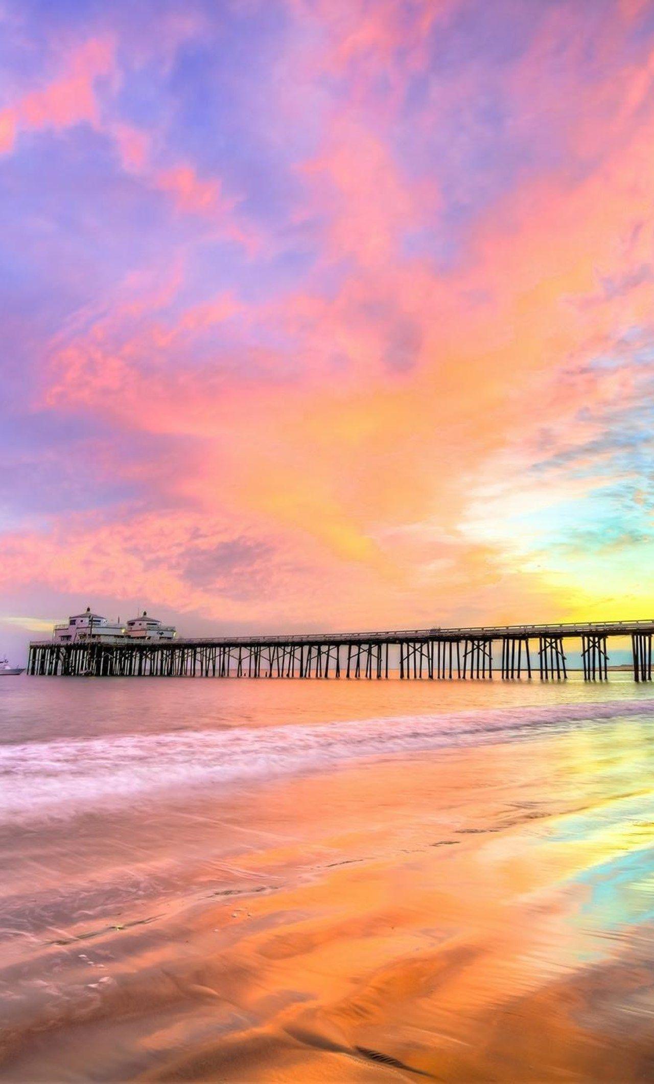 iPhone 7 California Sunset Wallpaperwalpaperlist.com