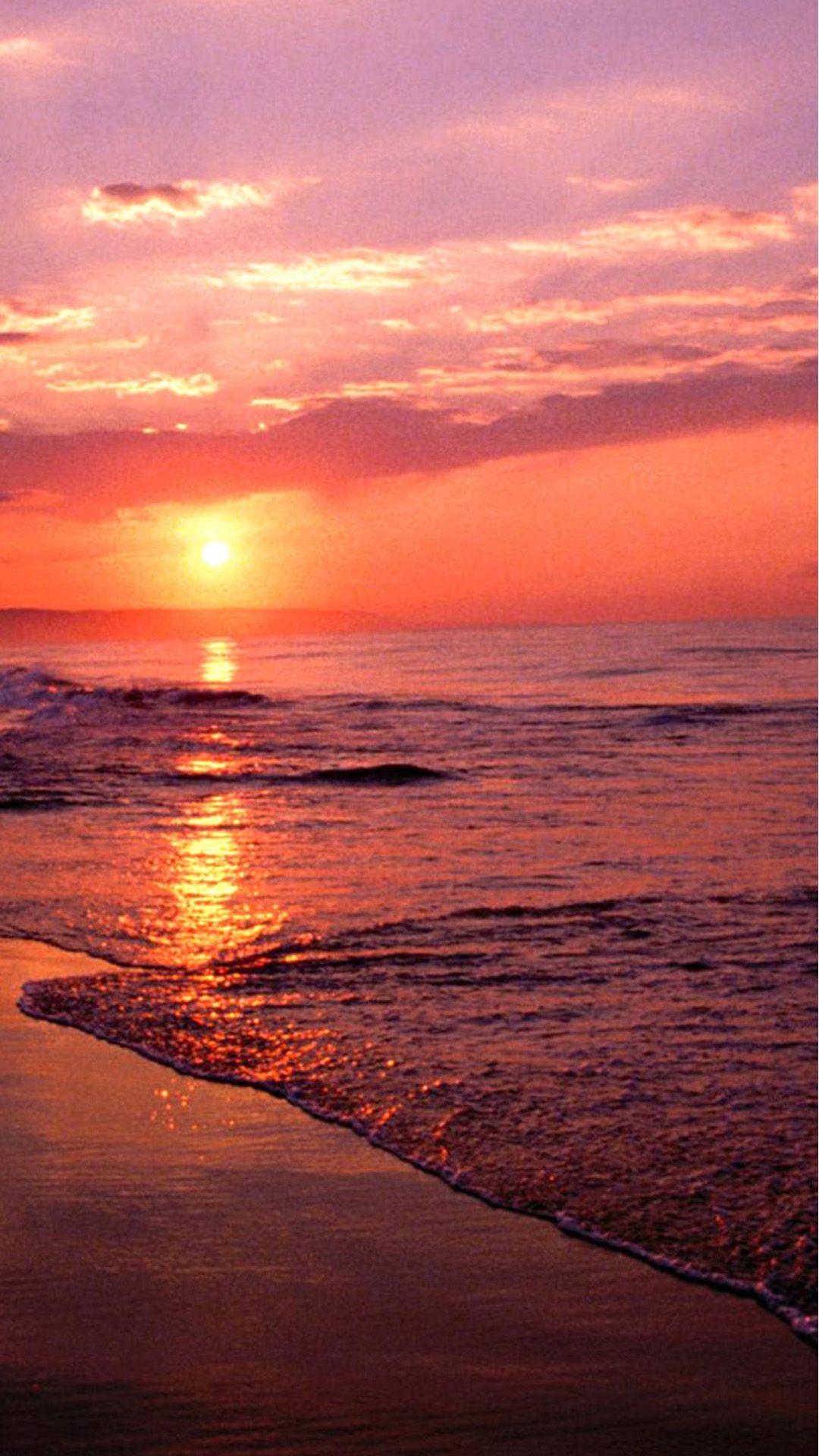 Nature Sunset Sea Beach iPhone 8 Wallpaper. Sunset sea, Sunset