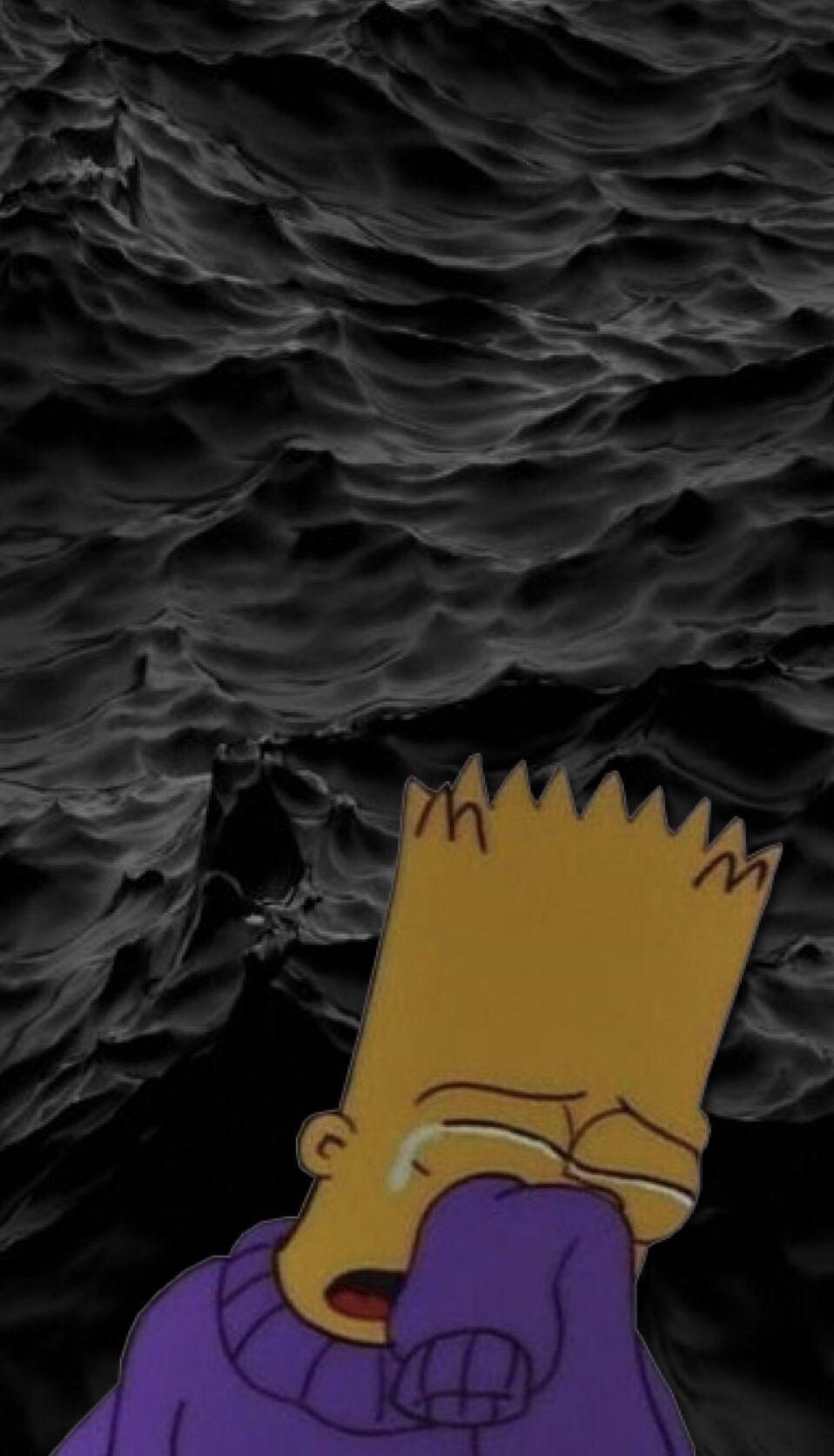 Download Sad Bart Simpson Facing The Wall Wallpaper