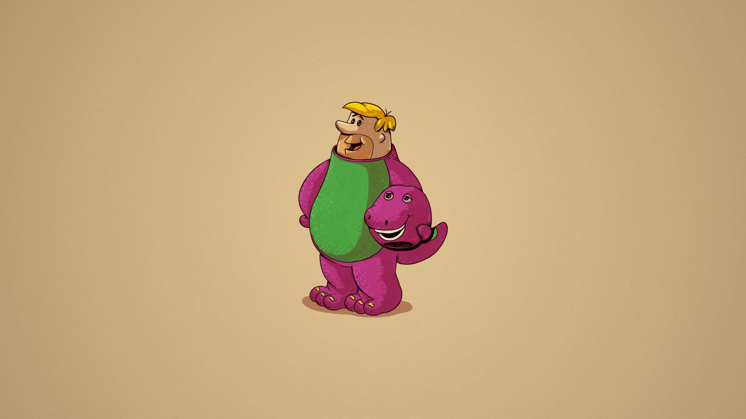 Barney Rubble in a Dinosaur Costume HD Wallpaper