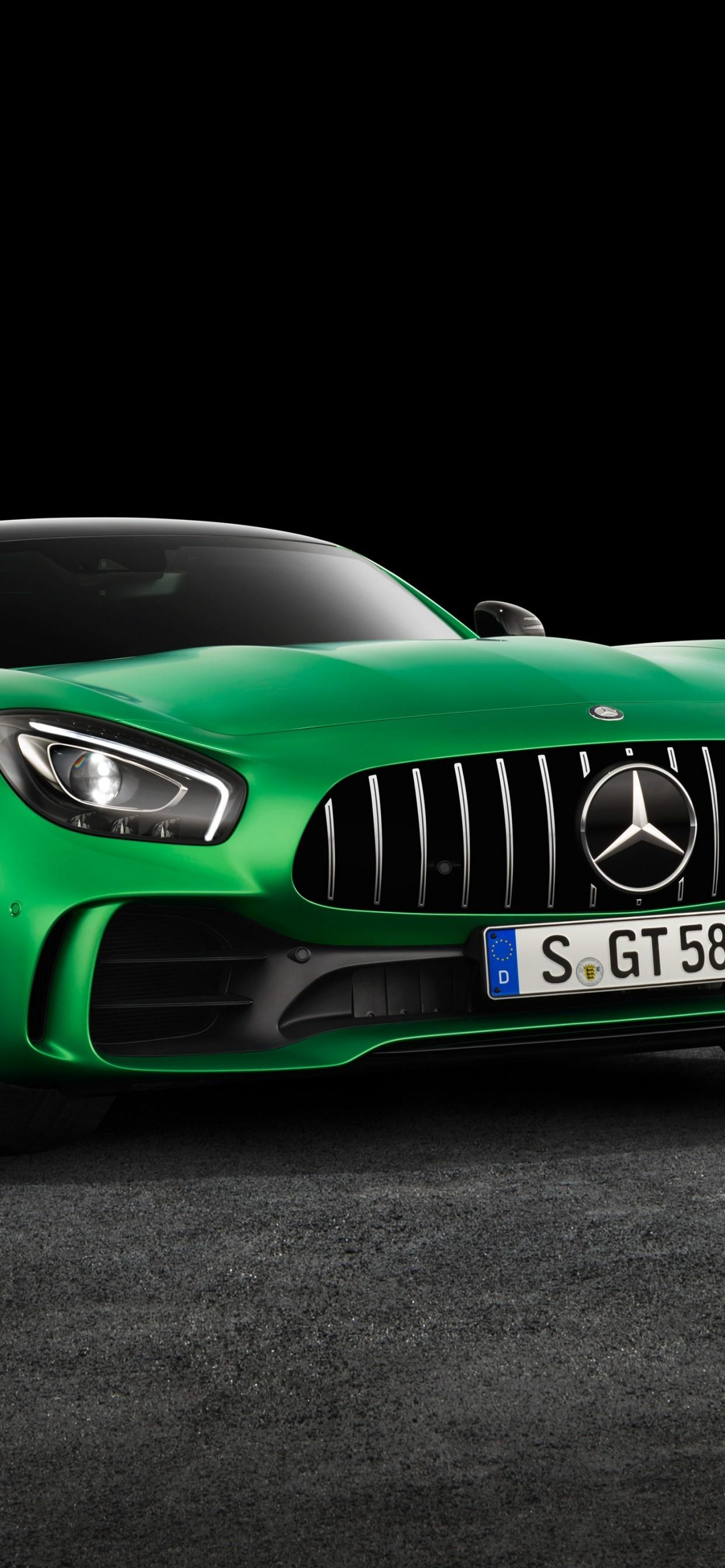 Download 1242x2688 Mercedes Benz Amg Gt, Green, Sport, Cars