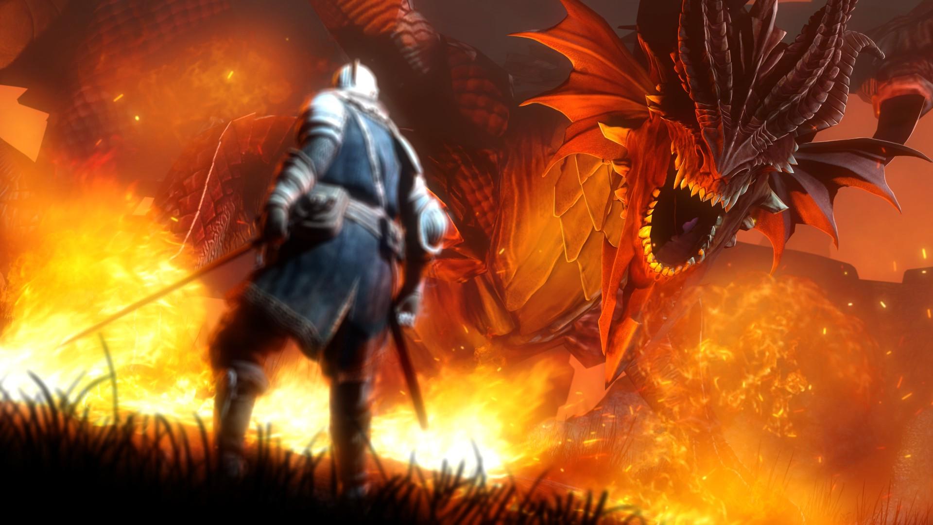 video Games, Dark Souls, Fire, Dragon Wallpaper HD / Desktop and Mobile Background