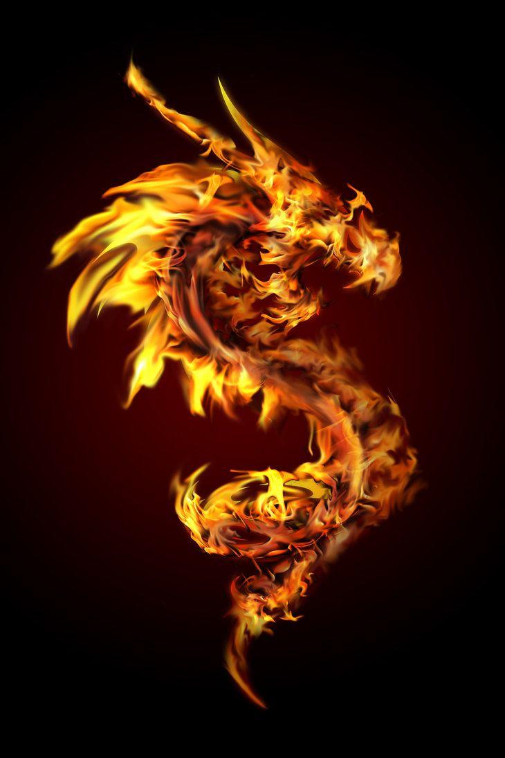 Flaming Dragon Wallpaper