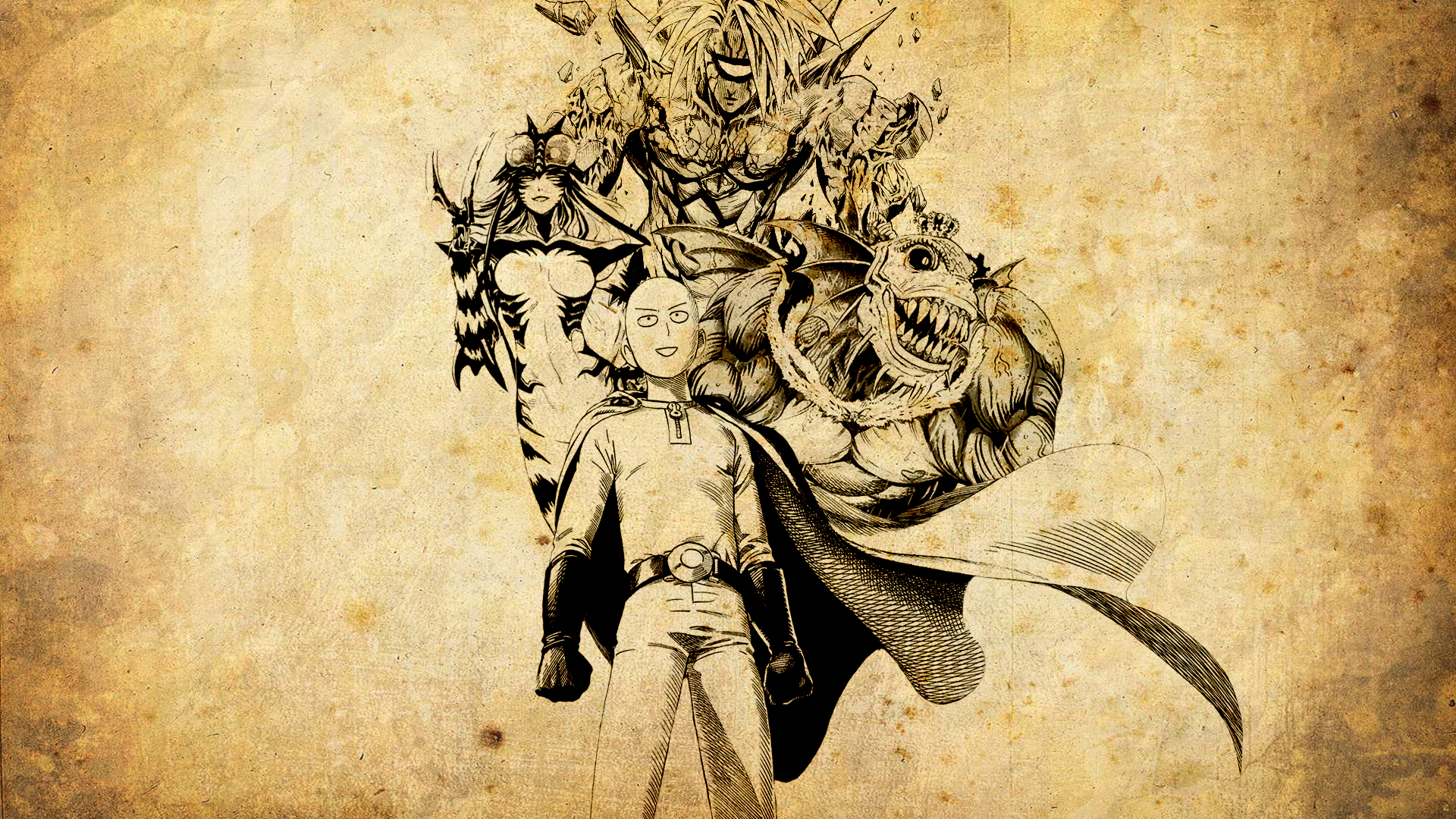 Onepunch Man Wallpaper: Saitama And Friends