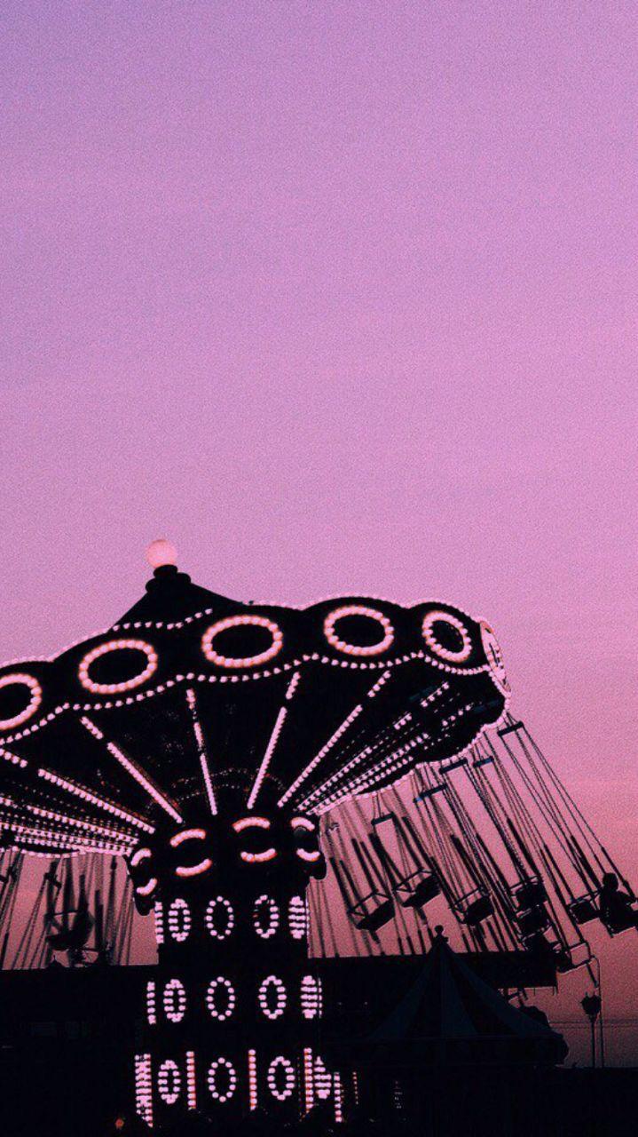aesthetic iphone wallpaper tumblr pink sky adventure park