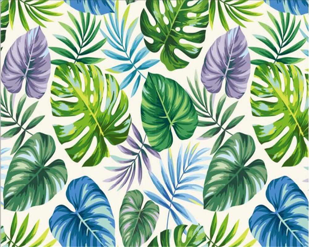 US $8.85 41% OFF. beibehang Modern Simple Aesthetic Wallpaper Tropical Rain Forest Plant Banana Leaf Pastoral Murals Backdrop Wall 3D Wallpaper In