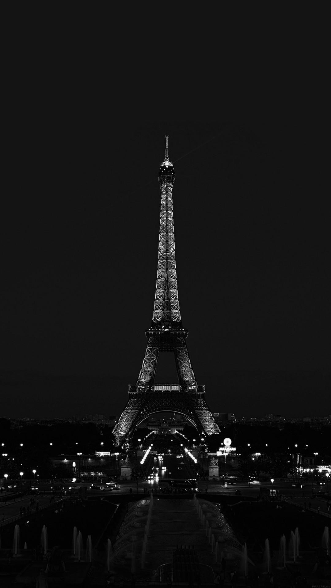 Paris Night France City Dark Eiffel Tower iPhone 8