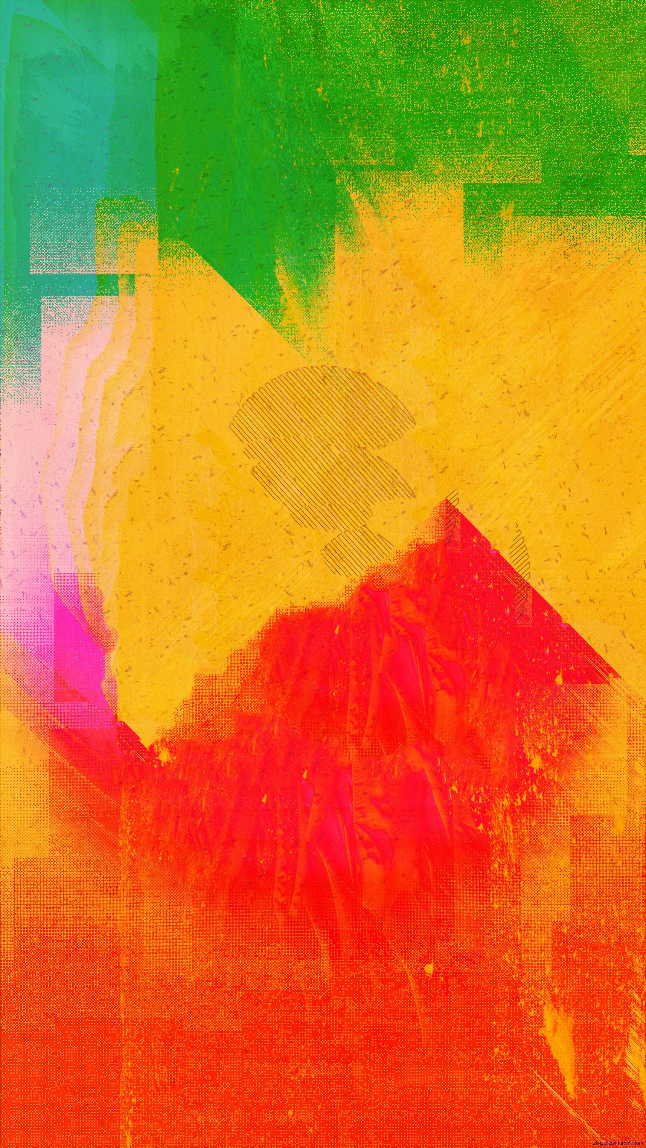 Abstract Red Green Yellow Glitch. iPhone X Wallpaper X Wallpaper HD