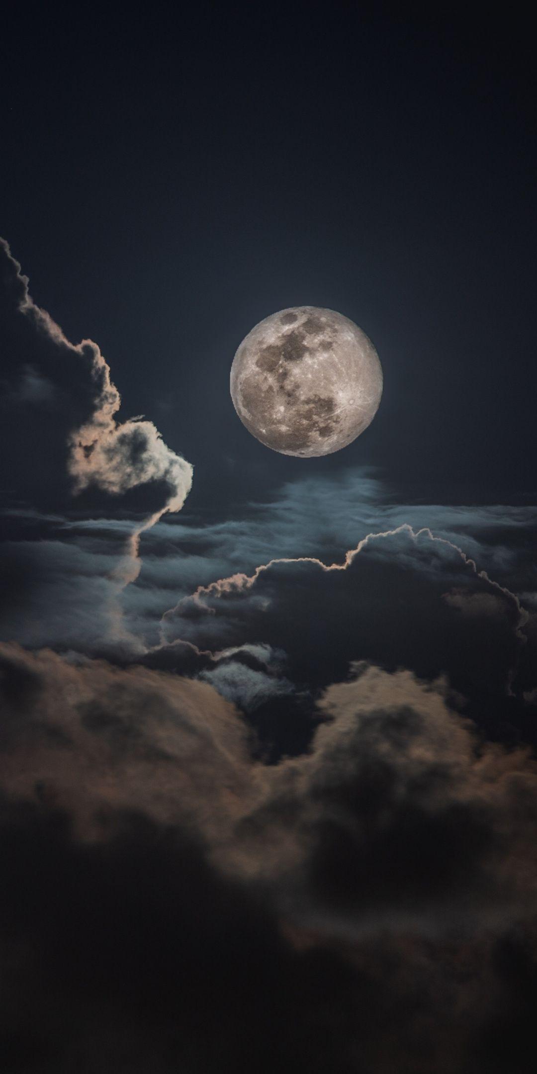 beautiful sky wallpaper ⭐️ moon, clouds, darkness #sky