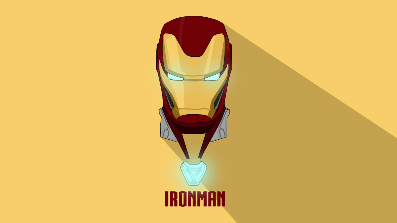 Wallpaper Iron Man, Minimal, Artwork, Yellow background, HD, 4K