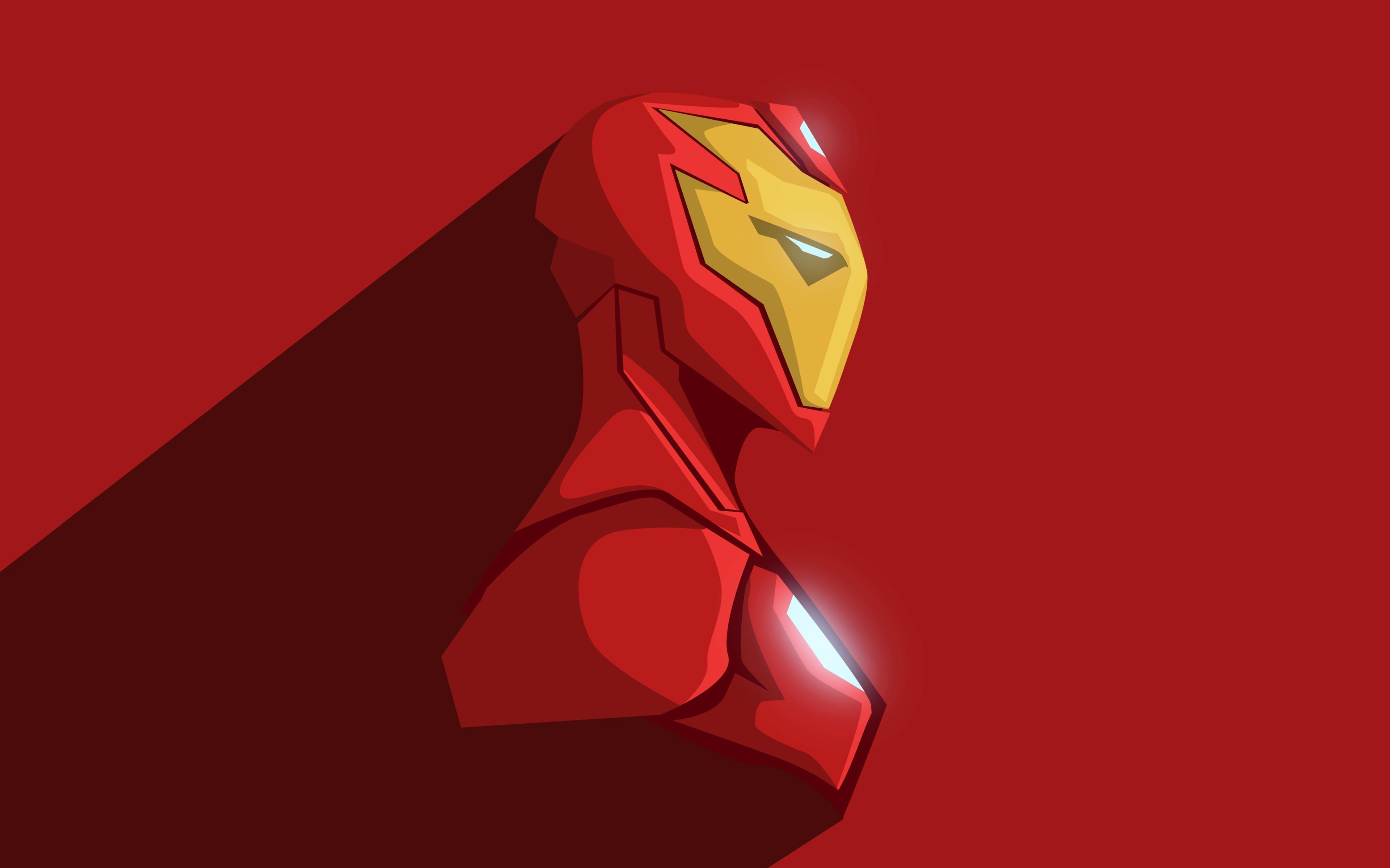 Download wallpaper 4k, Iron Man, minimal, superheroes, art