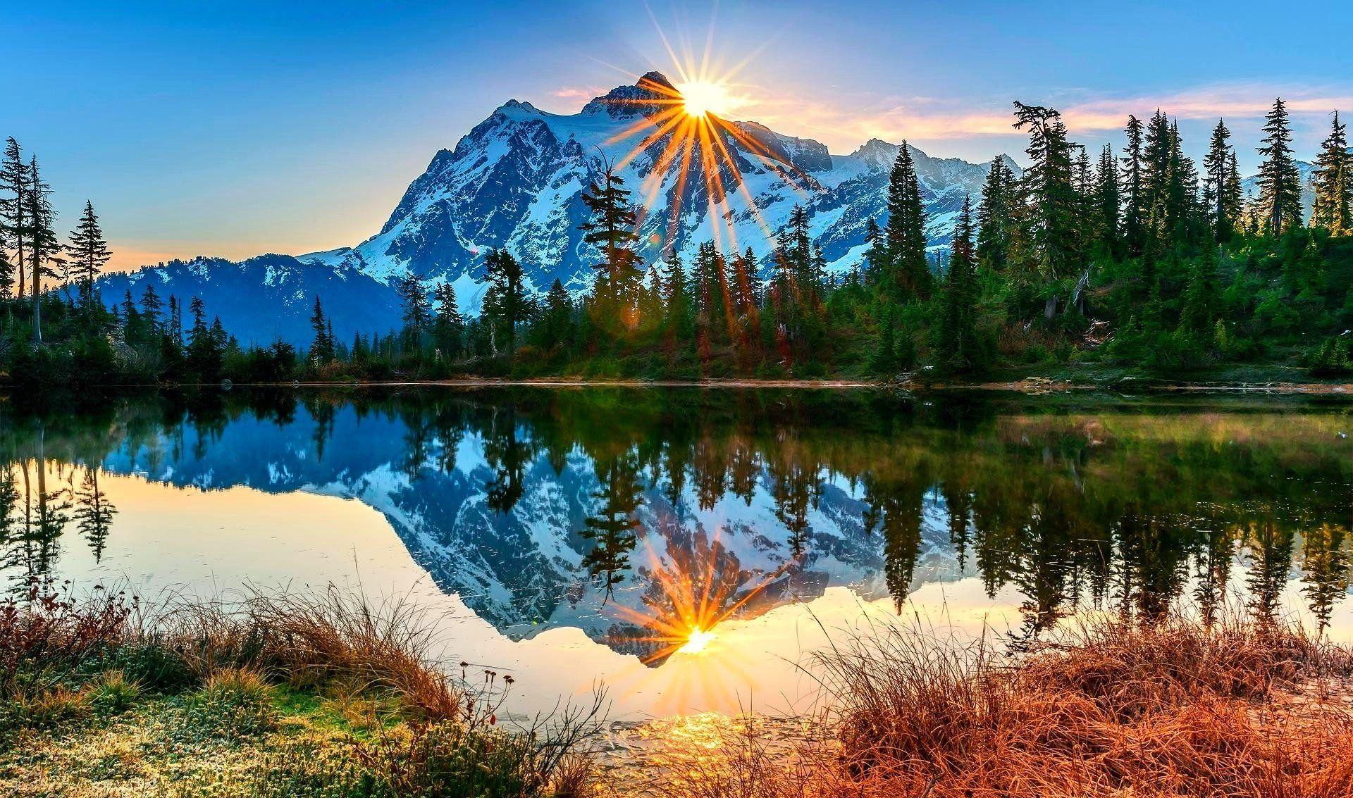 beautiful mountain sunrise