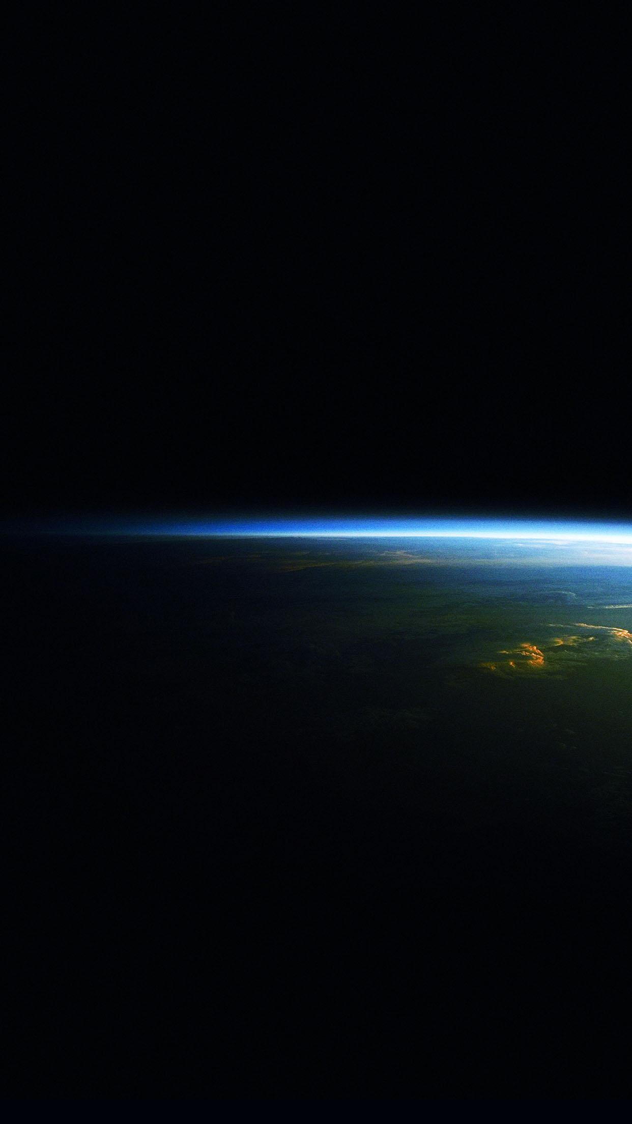 Earth At Night Horizon Space Blue Light android wallpaper