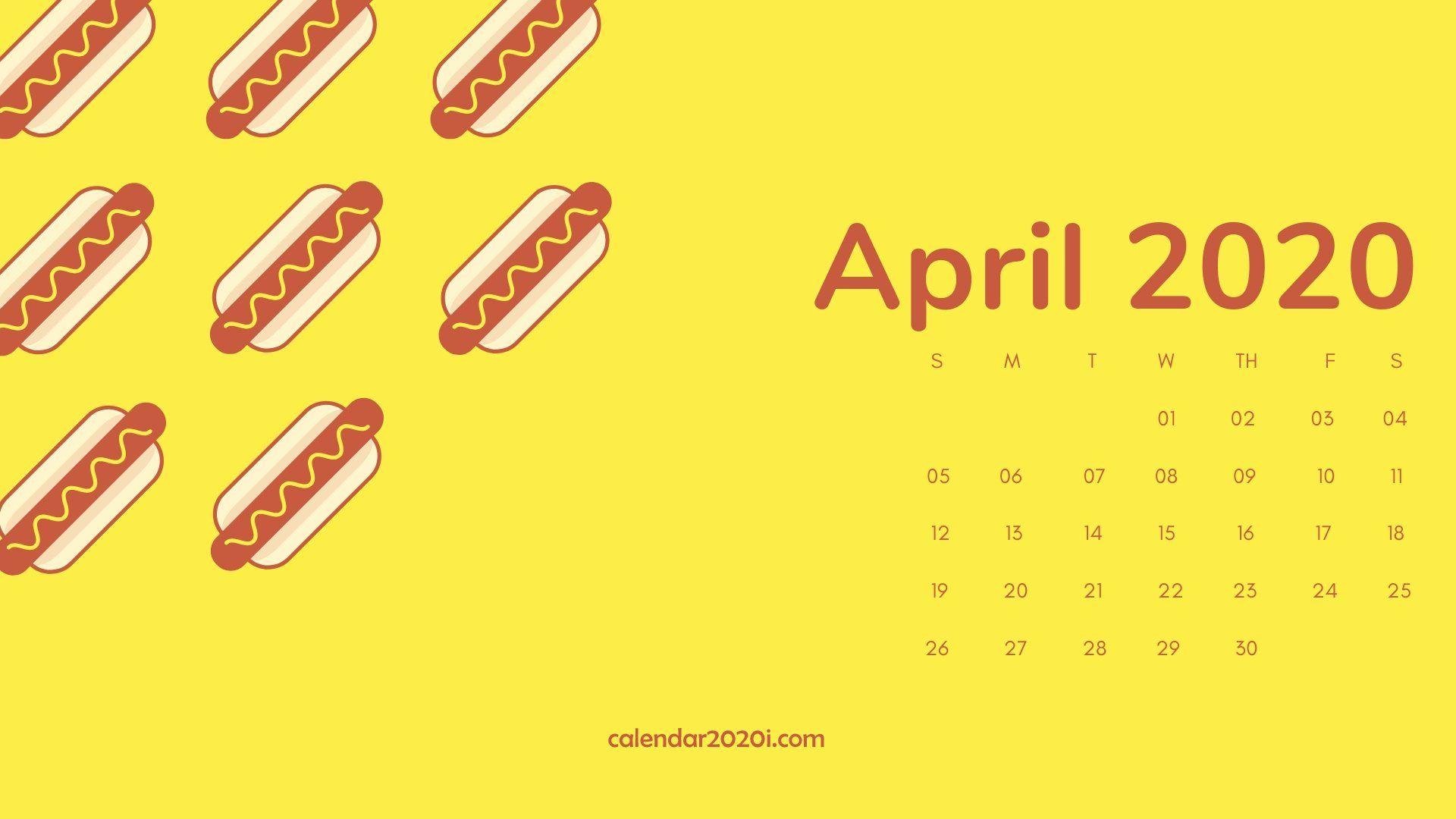 April 2020 Calendar Desktop Wallpaper