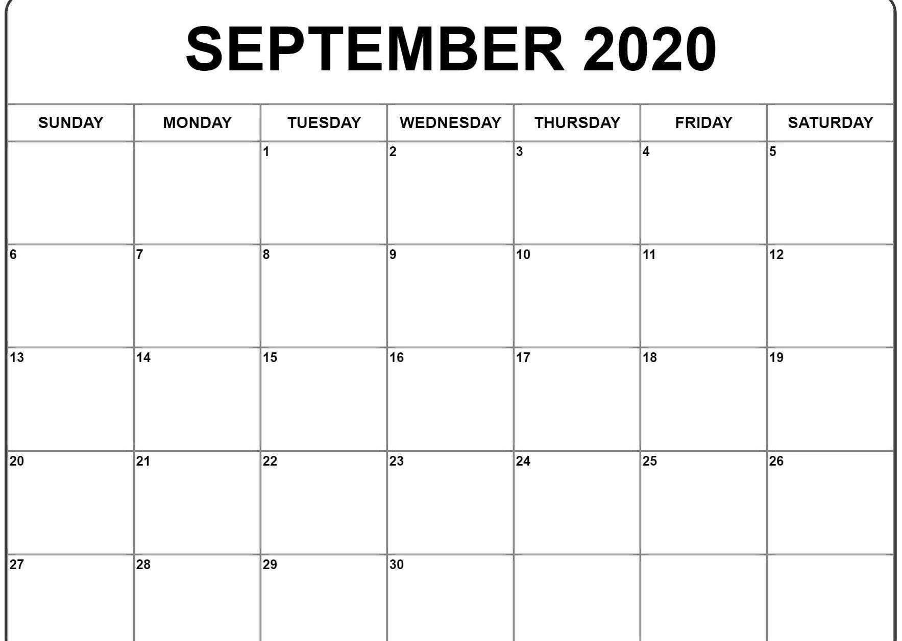 Awesome September 2020 Calendar PDF, Word, Excel