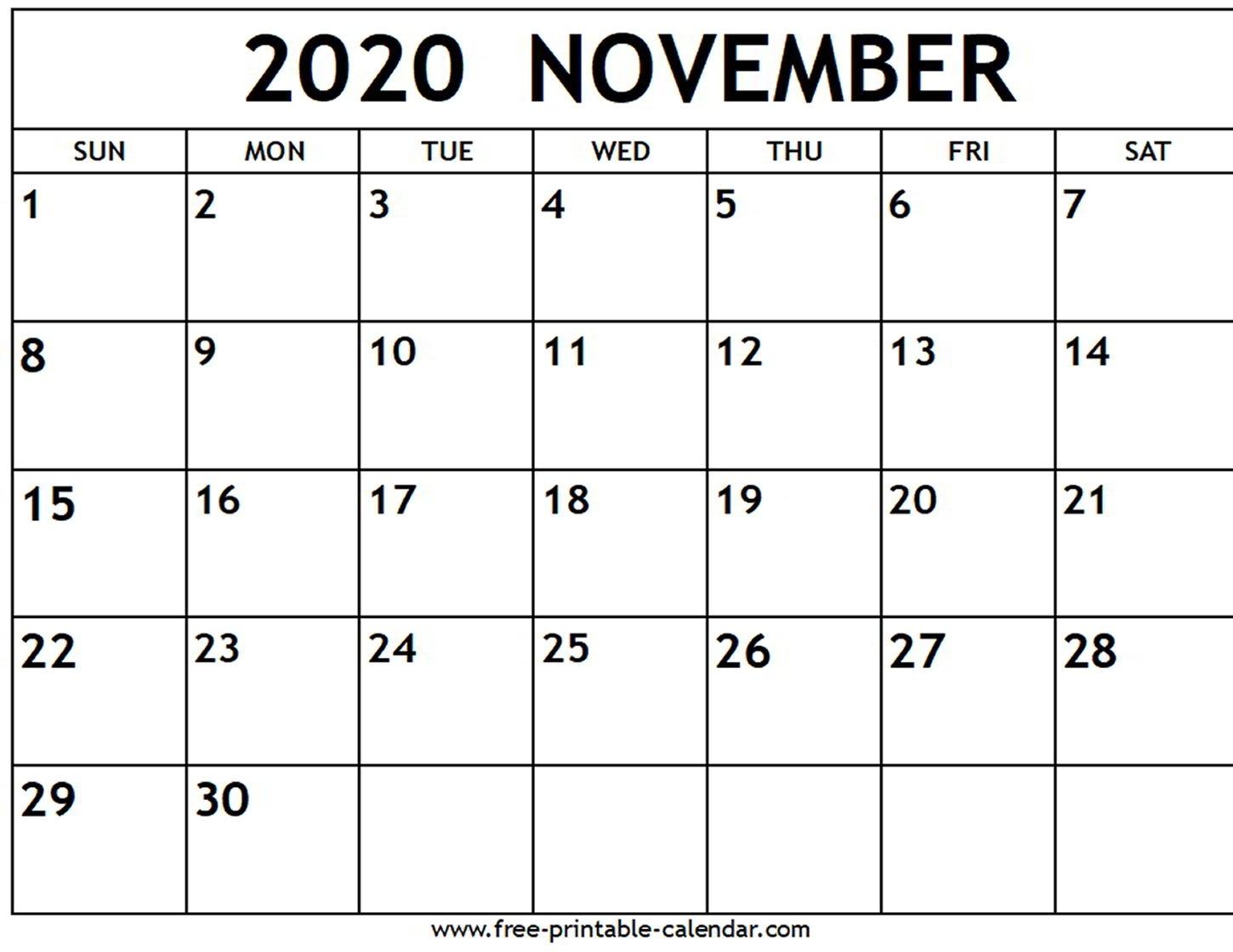 November 2020 Calendar Wallpaper Free November 2020