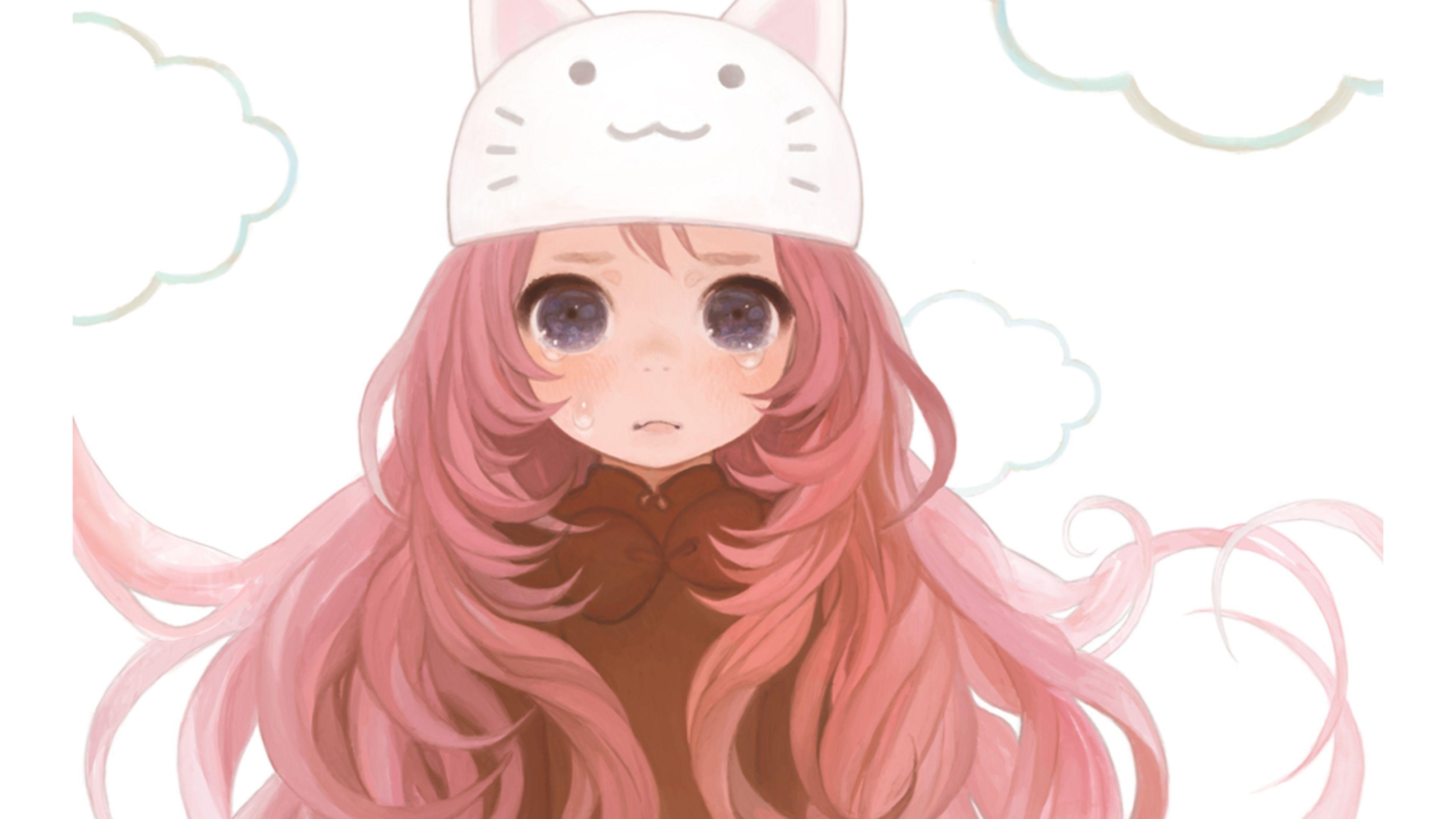 Kawaii Anime Wallpaper On Genchi Girl With Long Pink Hair