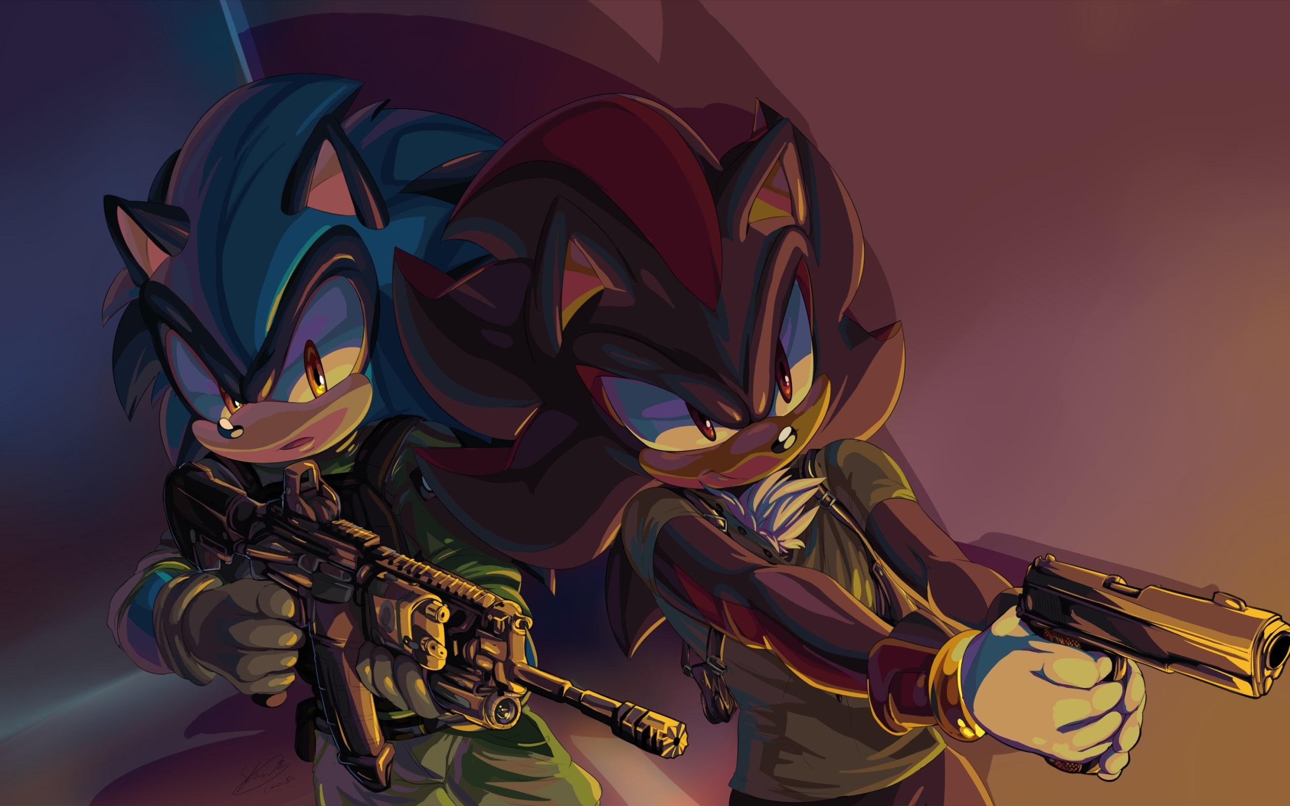 Shadow, Sonic, The Hedgehog, Weapon, Video Game Wallpaper