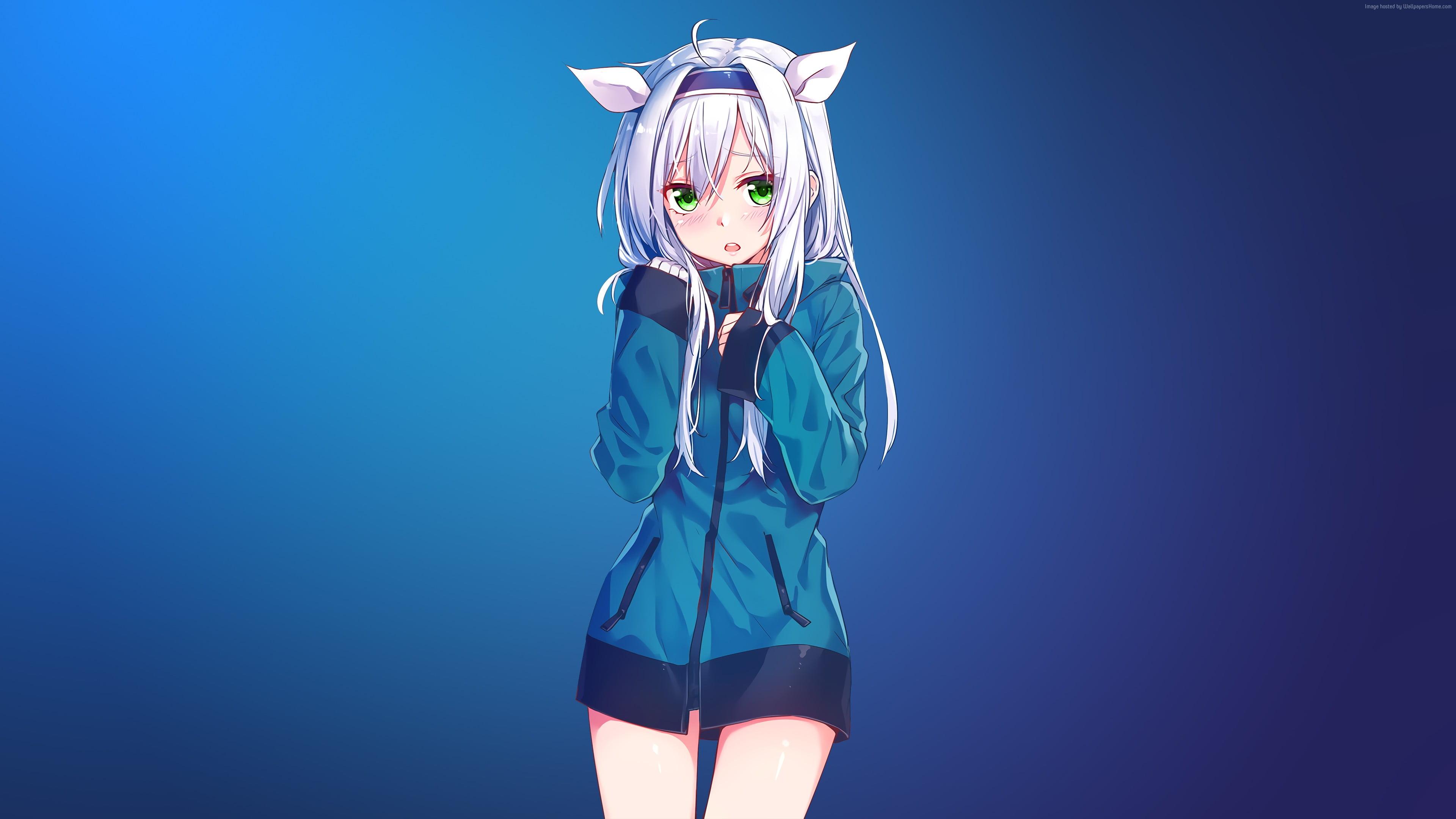 Female anime character wearing jacket digital wallpapers HD