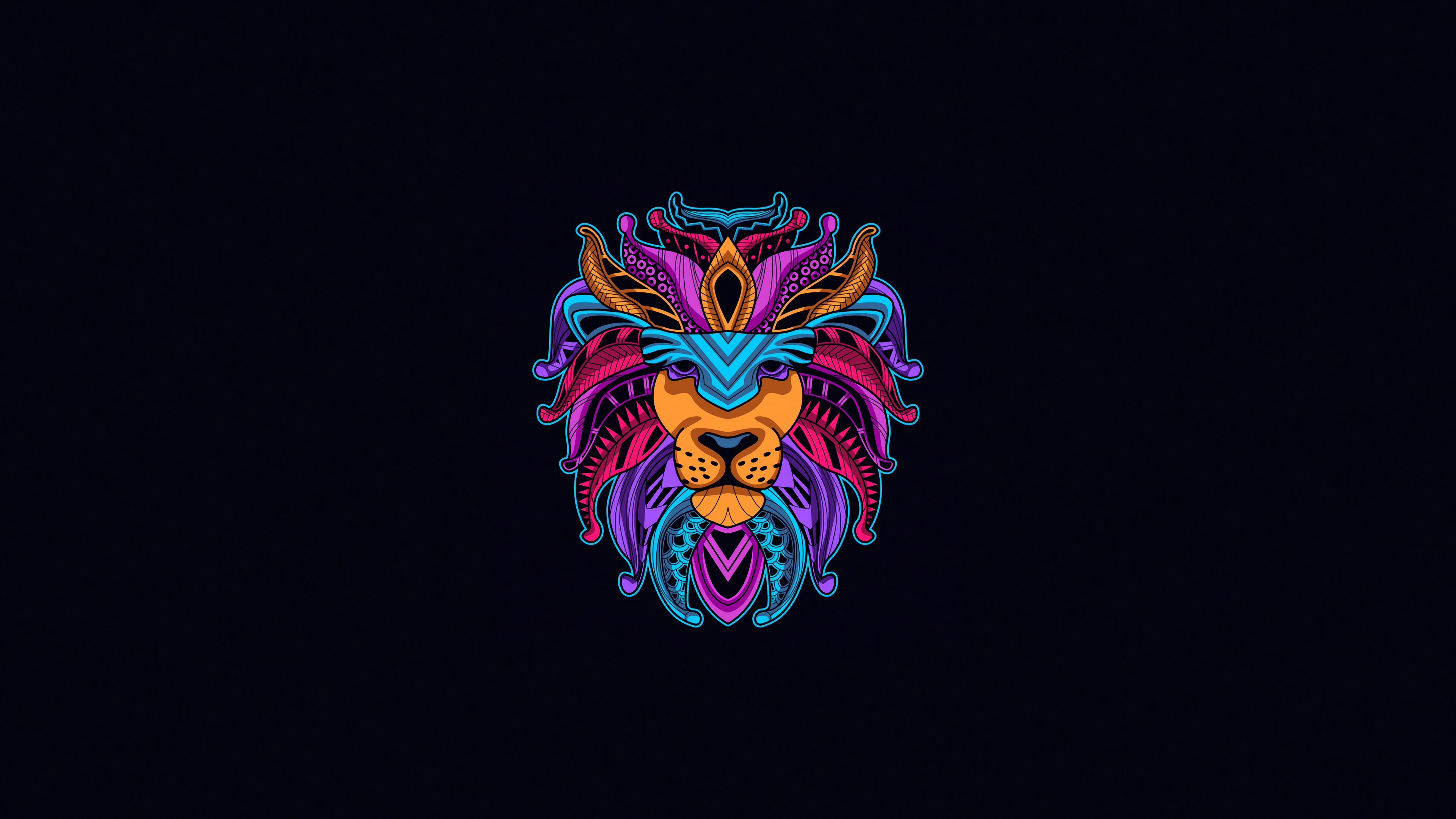 Lion Minimal 4k, HD Artist, 4k Wallpaper, Image