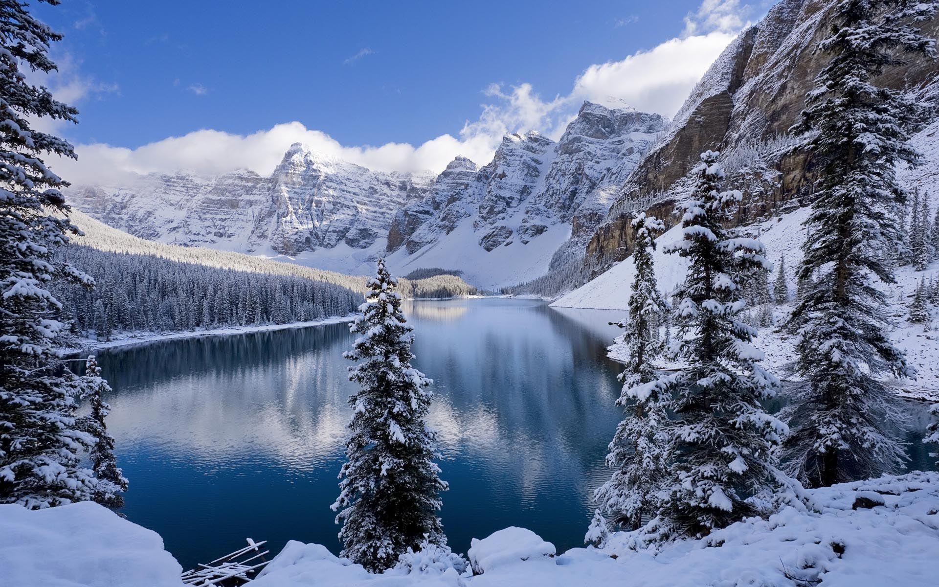 Canadian Desktop Background. Winter scenery, Winter lake, Winter landscape