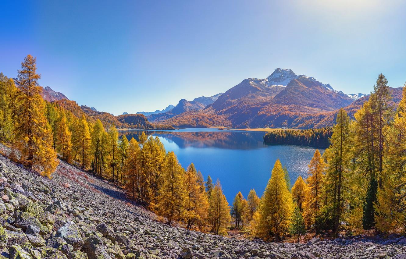 Wallpaper autumn, forest, trees, landscape, lake, reflection