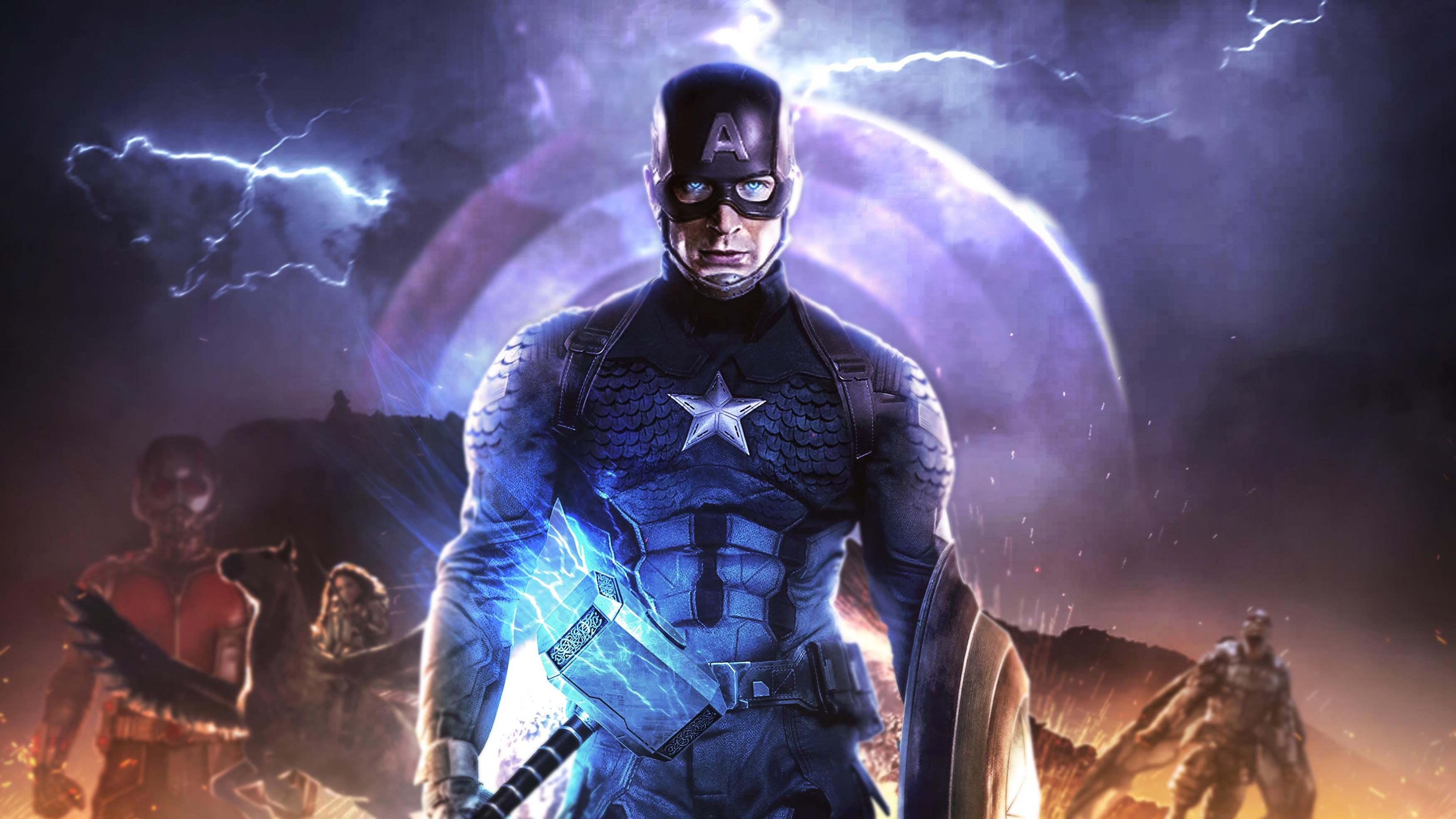4k Captain America In Avengers Endgame, HD Superheroes, 4k