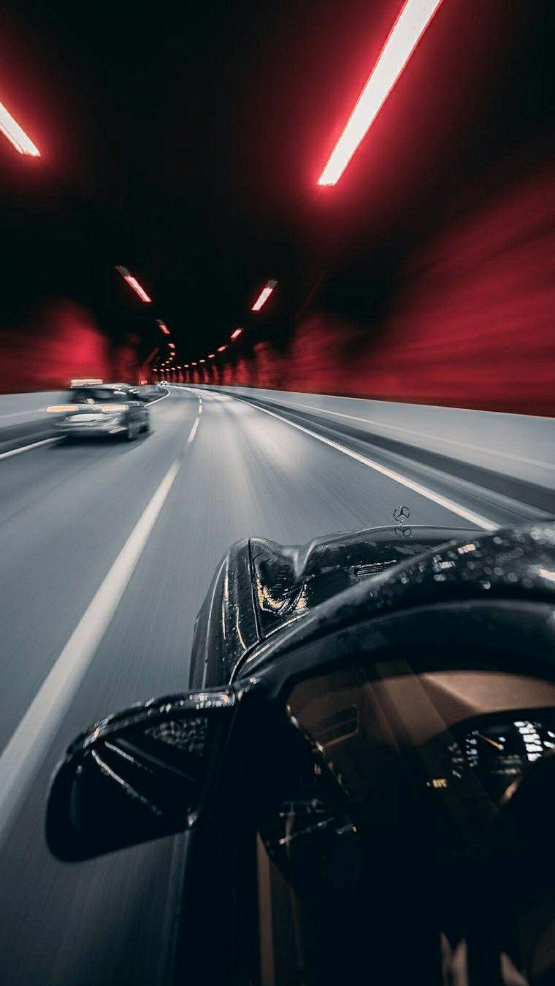 night lights road speed car wallpaper background