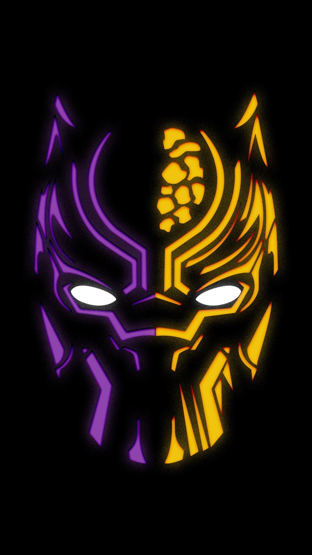 Black Panther, Logo, Black Background 1080x1920 IPhone 8 7 6