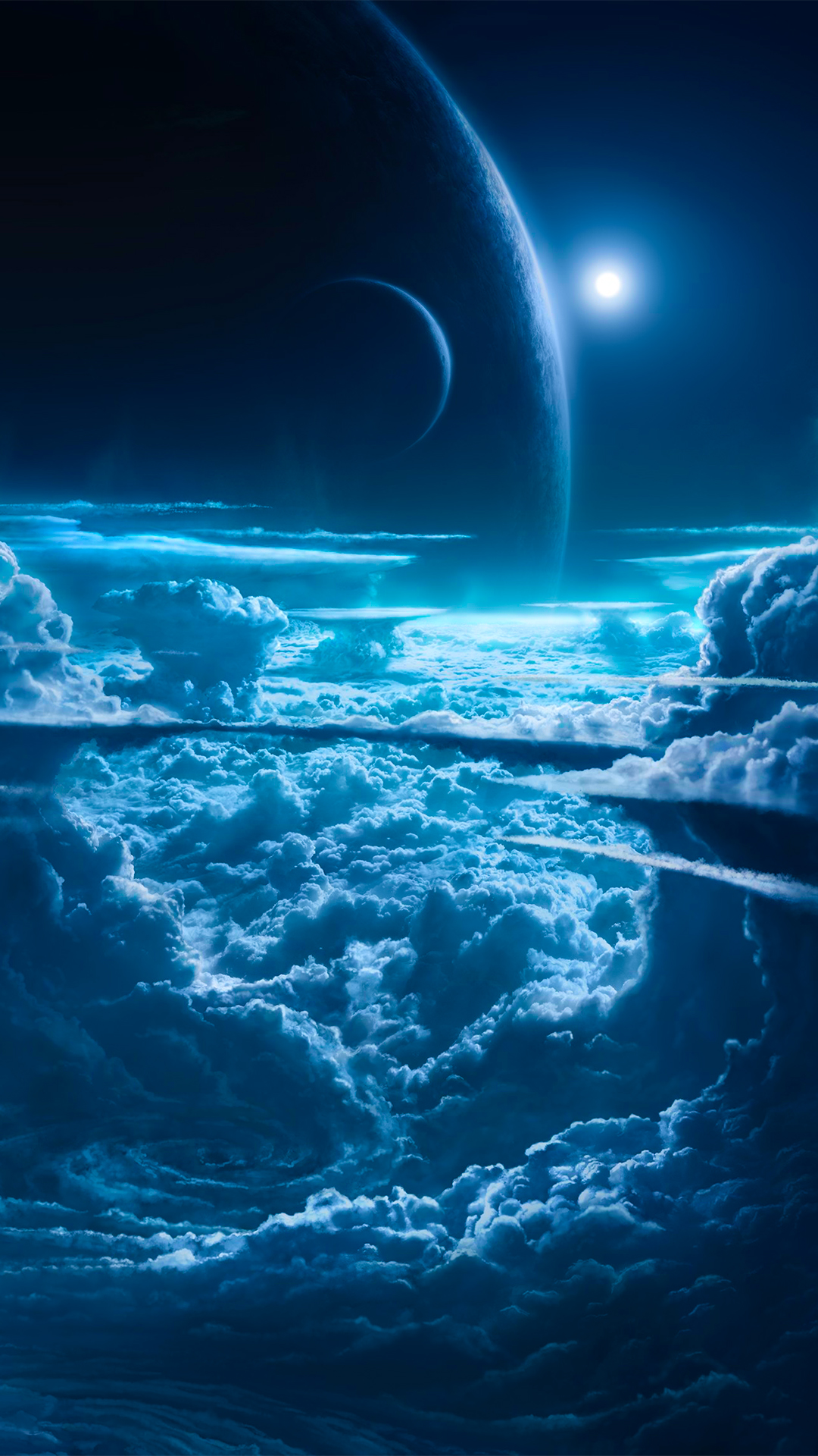 Planets and Cloud iPhone Wallpaper HD
