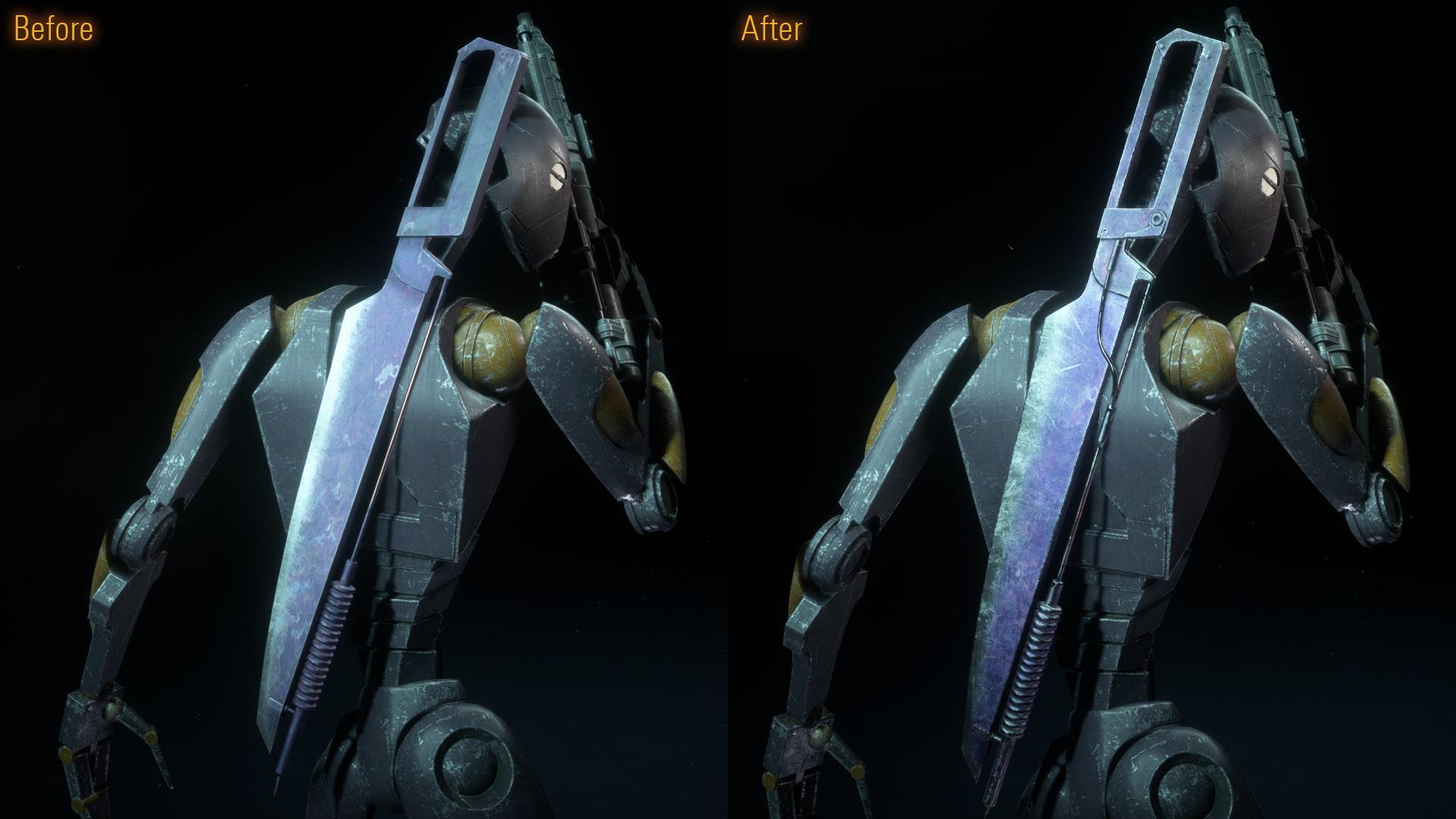 BEFORE & AFTER: Commando Droid's Vibrosword