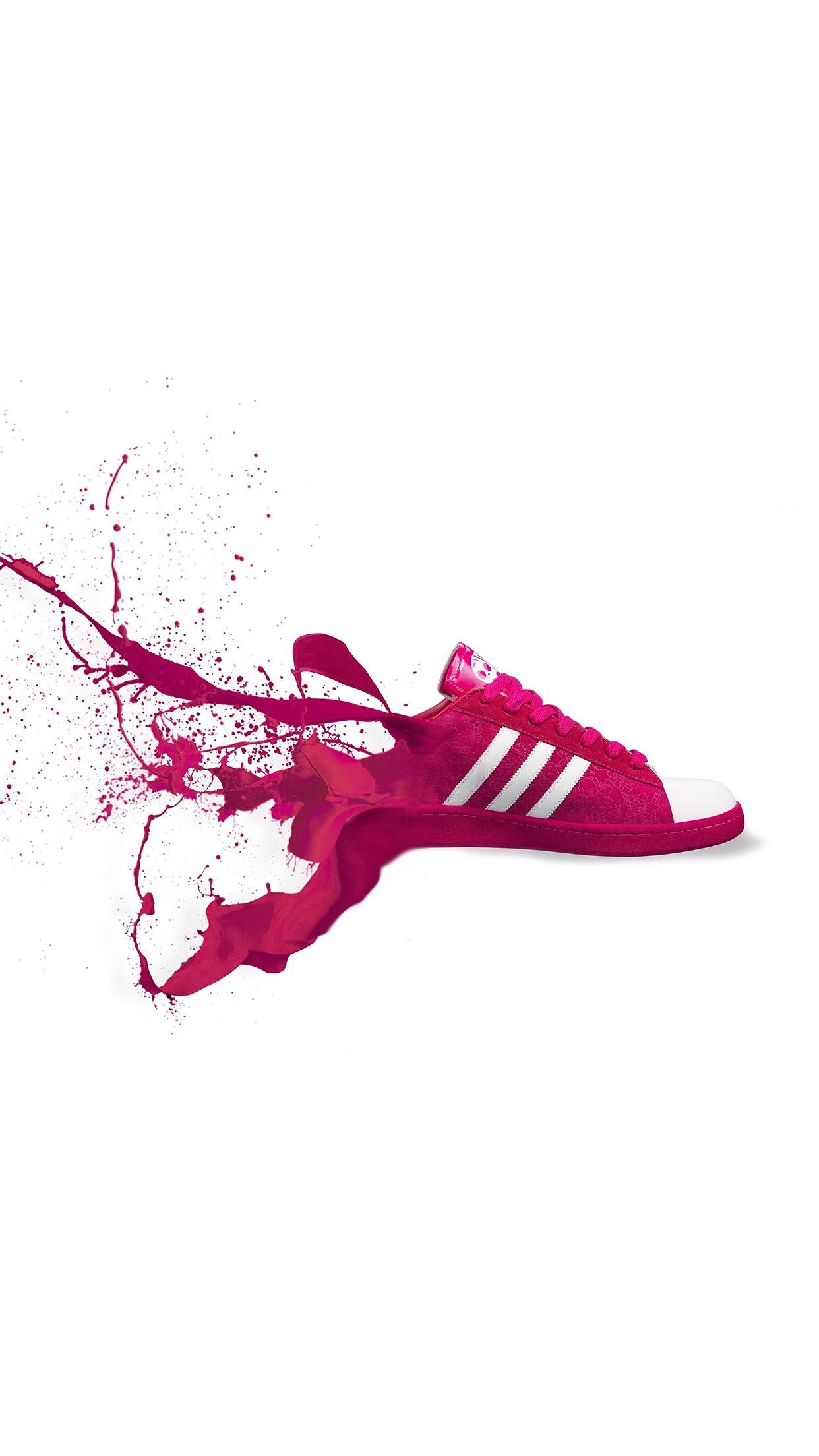 iPhone 6 Wallpaper red shoes sneakers logo art splash