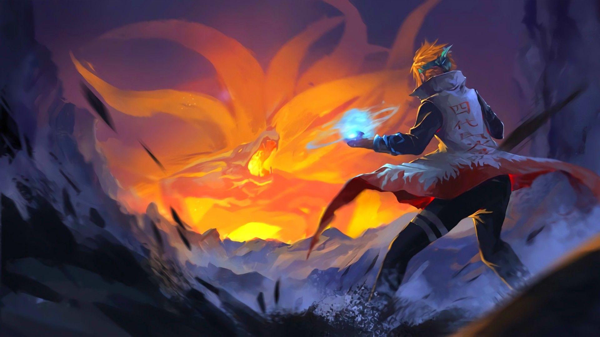 Minato vs Kyuubi. Naruto shippuden, Naruto vs sasuke, Naruto
