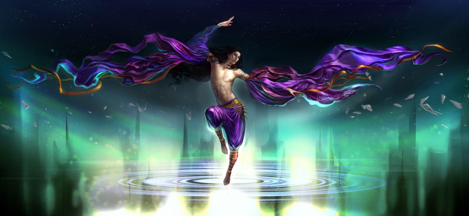 Original fantasy dance male beauty wallpaperx1000