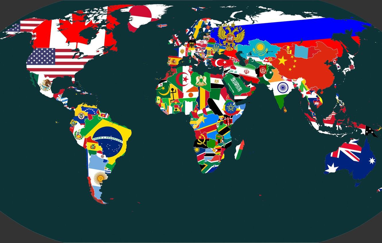 Wallpaper Map, Planet, Australia, Flags, Africa, Continents, Map, Country, Eurasia, South and North America image for desktop, section разное