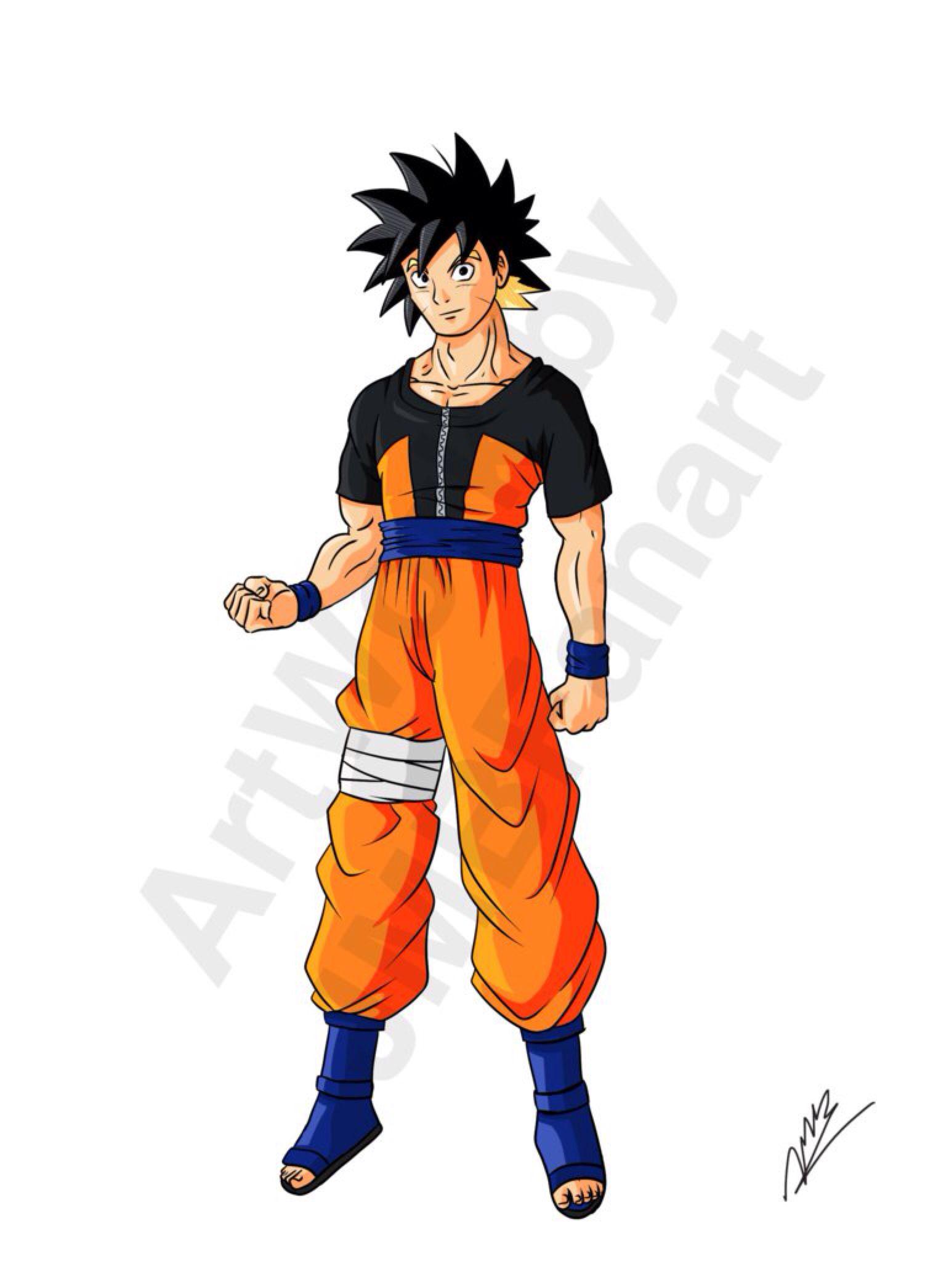 Goruto (Goku And Naruto Fusion Potara) (Redone) By JMBfanart