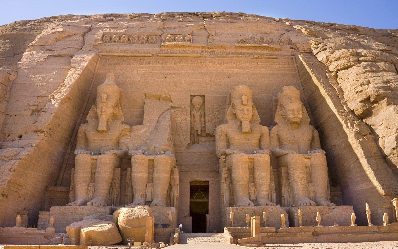 Ancient Egyptian Architecture. Sculptures of Ramesses II at