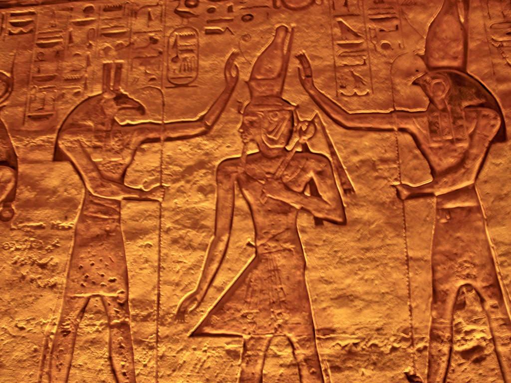 Set and Horus Blessing Ramesses II (Illustration)
