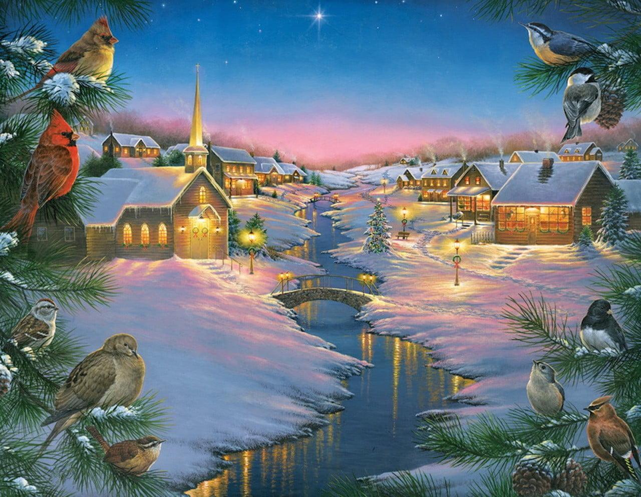 Red and brown cardinal birds, Christmas HD wallpaper