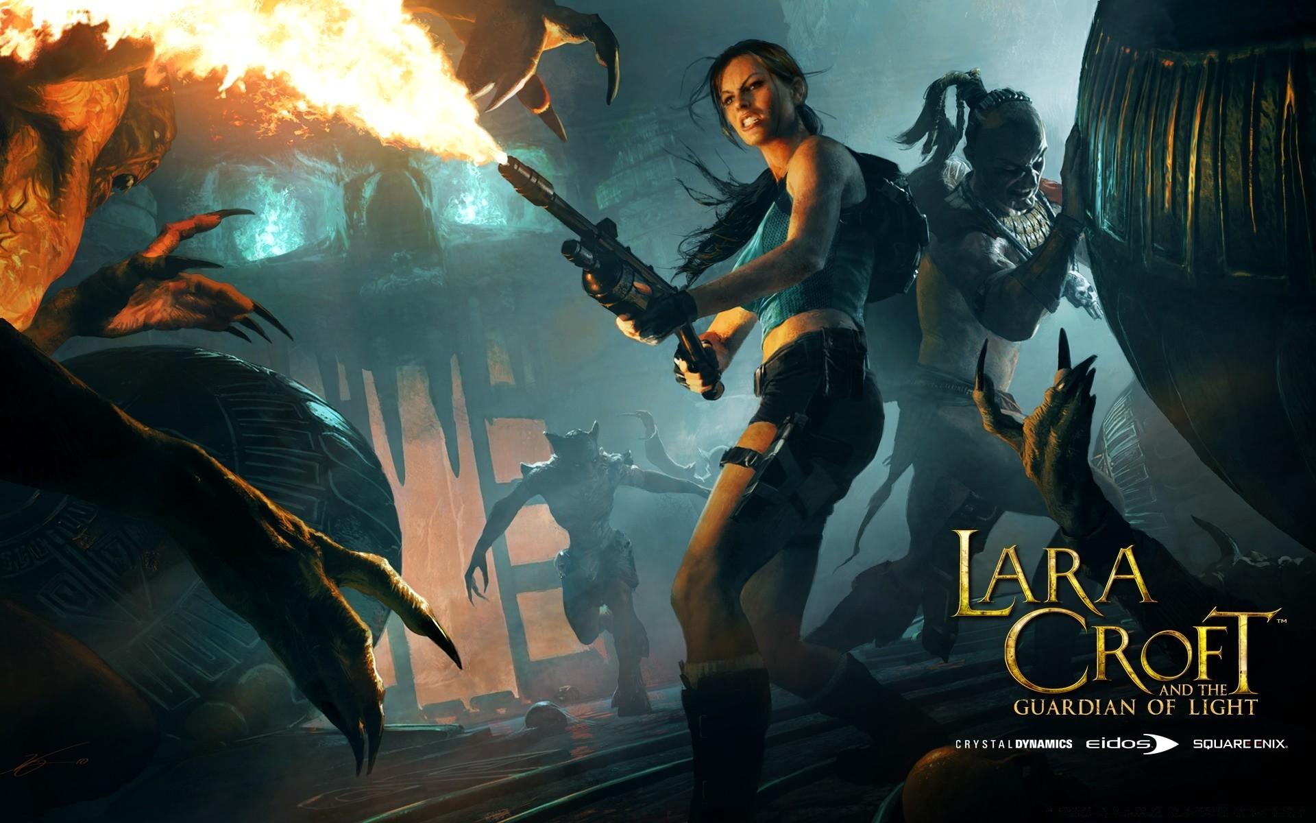 Lara Croft Flamethrower