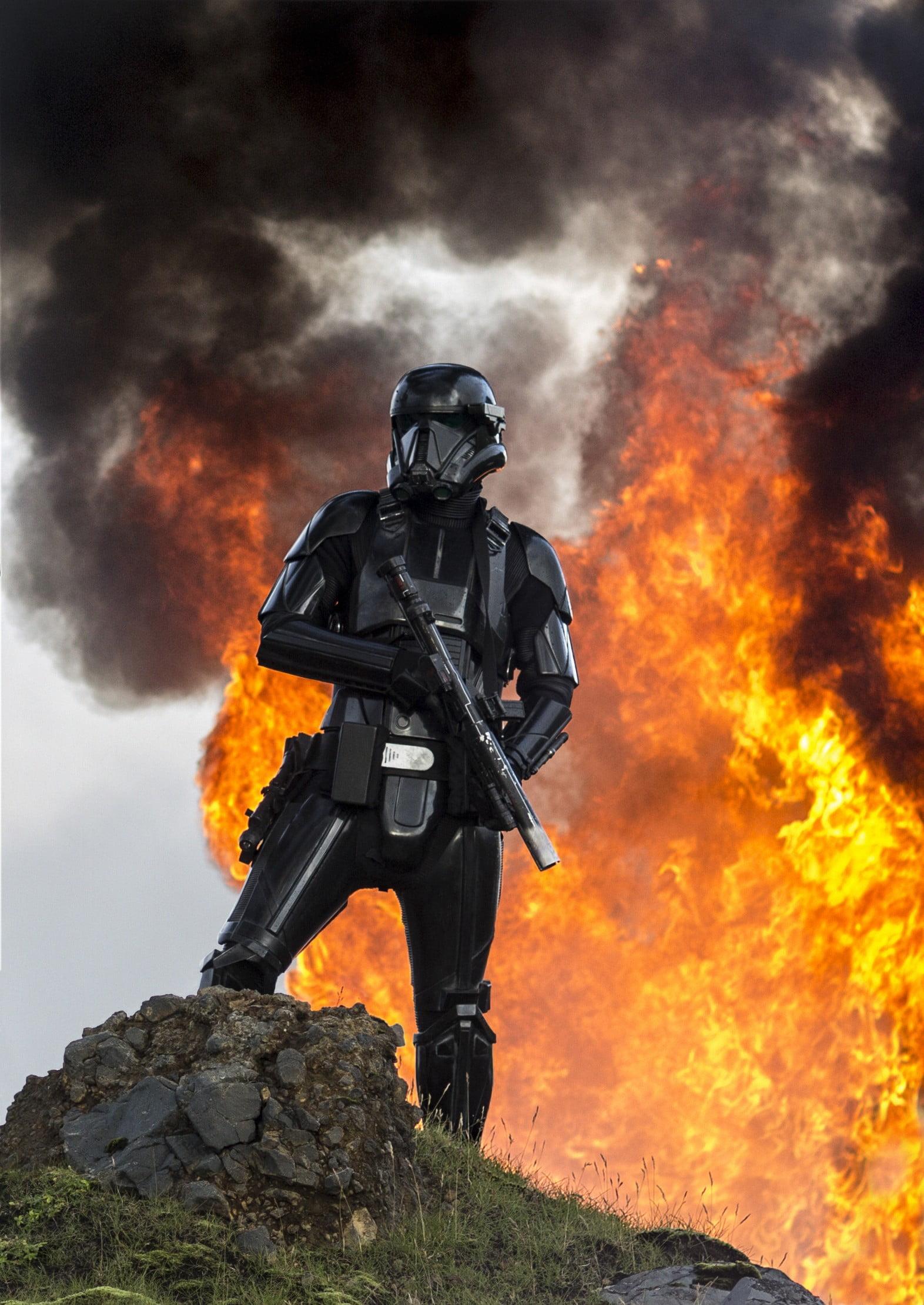 Black Star Wars Storm Trooper illustration, Star Wars, Rogue One