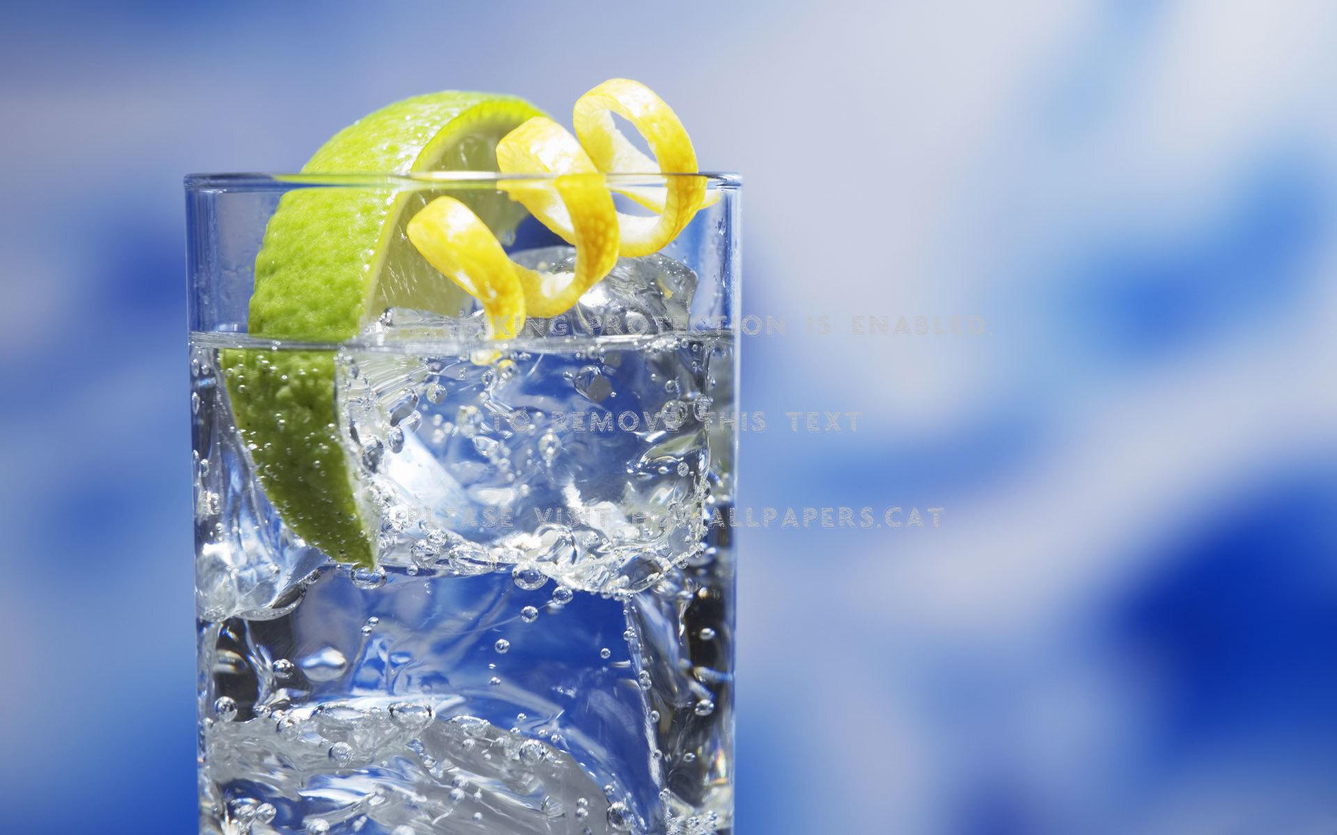 carbonated water lemon refresher summer