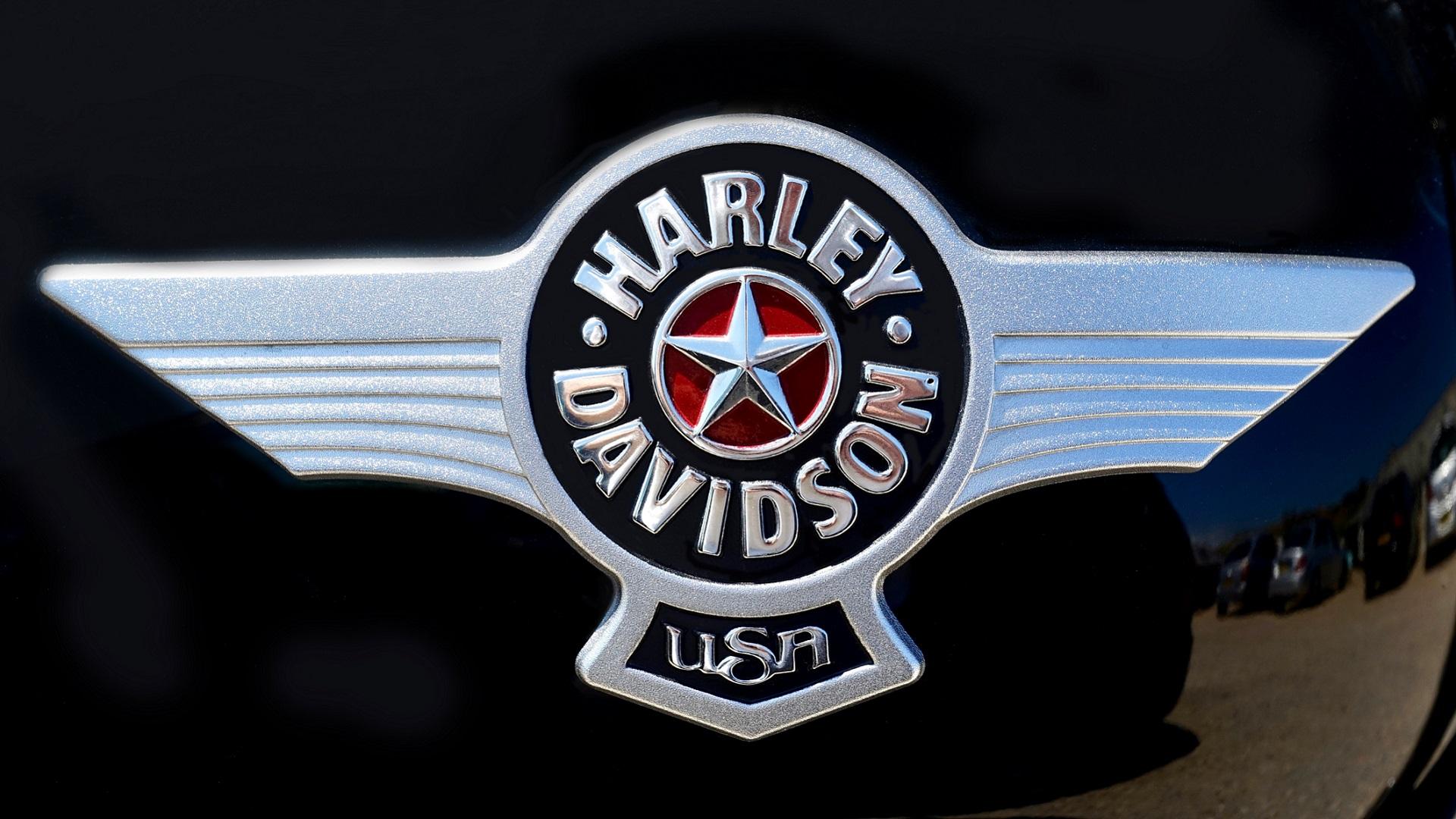 Wallpaper Black Harley Davidson Logo