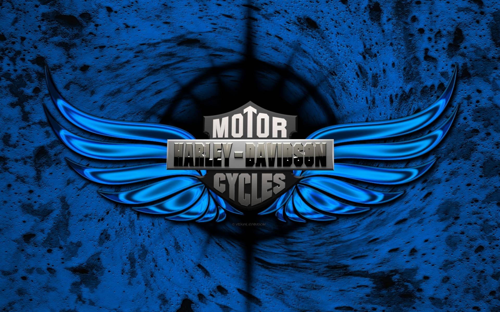 Harley Ultra Blue Wallpaper Davidson Logo